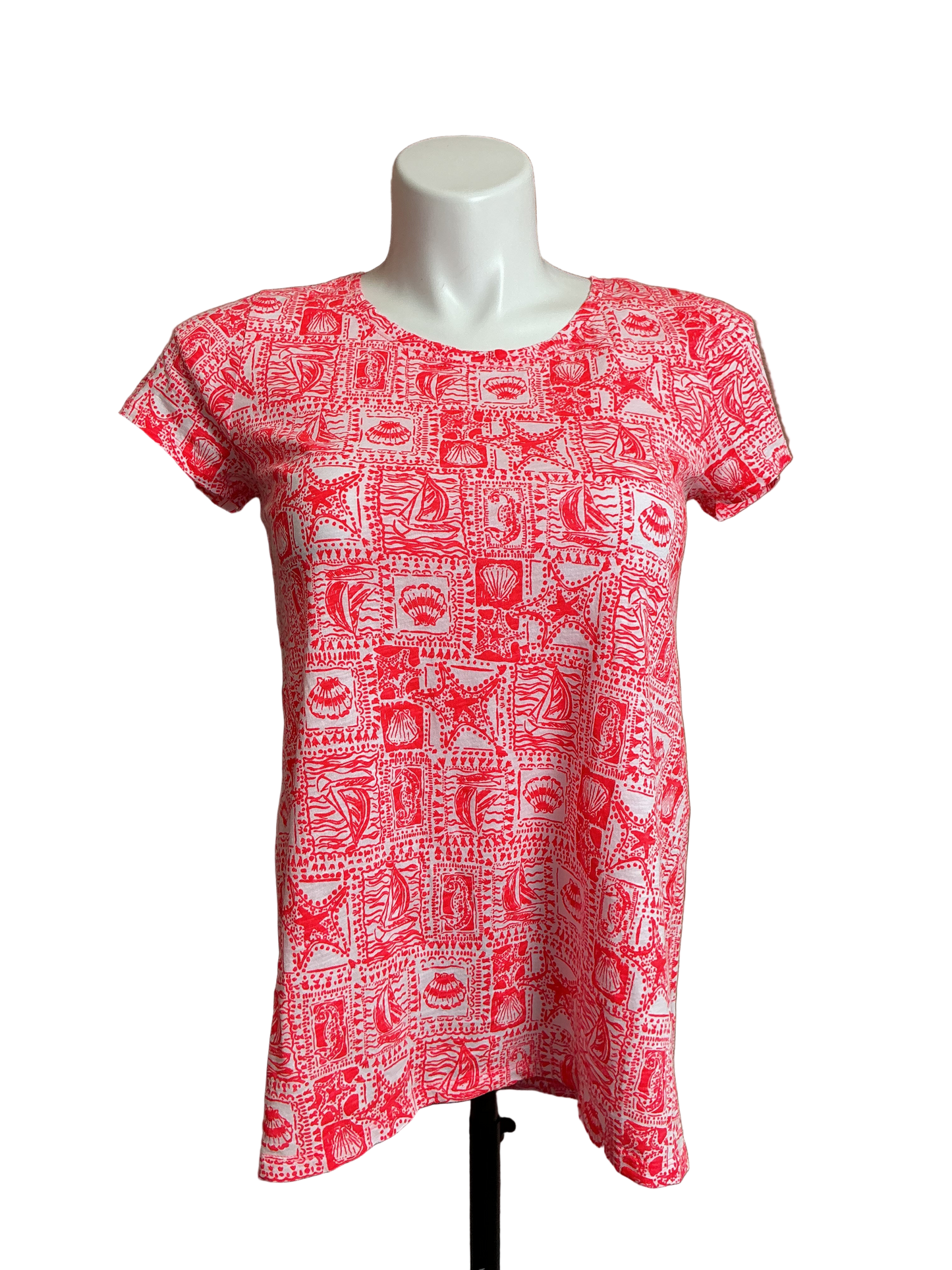 Lilly Pulitzer NWT Etta Scoop Neck Mizner Red Seaside Harbour - Size M