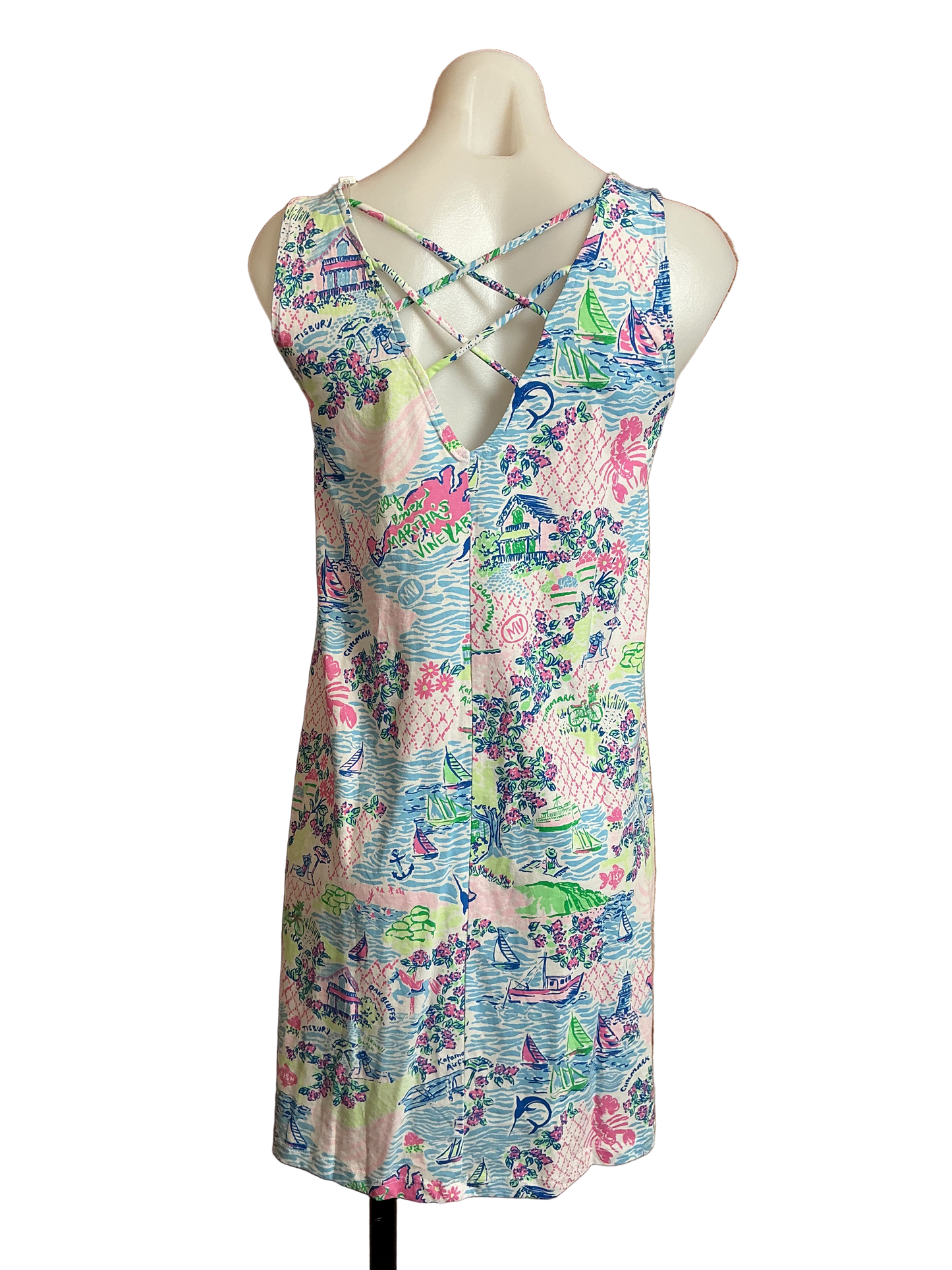Lilly Pulitzer NWT Kristen Dress Multi Lilly Loves Marthas Vi - Size XS
