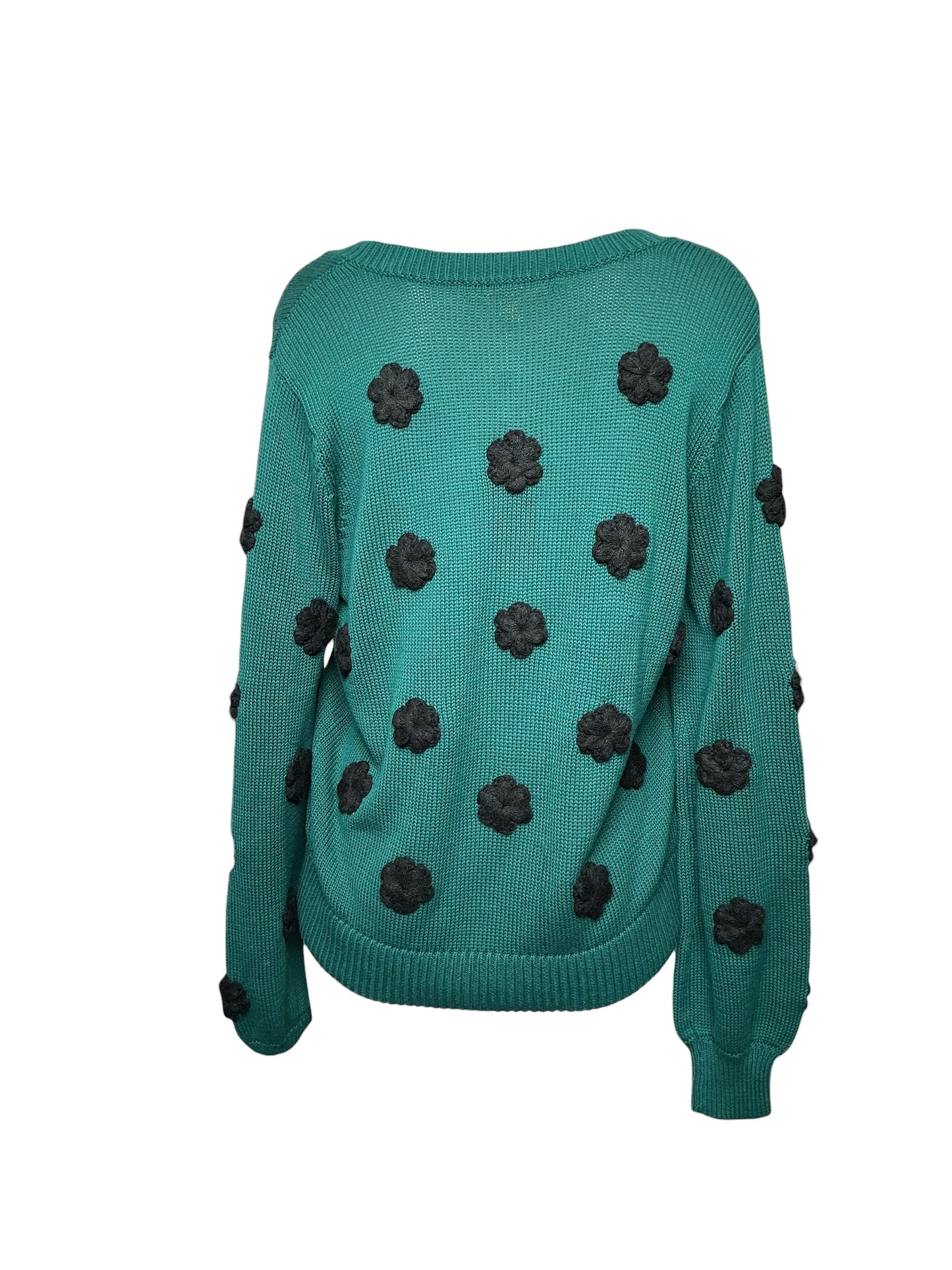 Lilly Pulitzer NWT Wyla Sweater - Villa Green Tossed Crochet Flowers - Size S