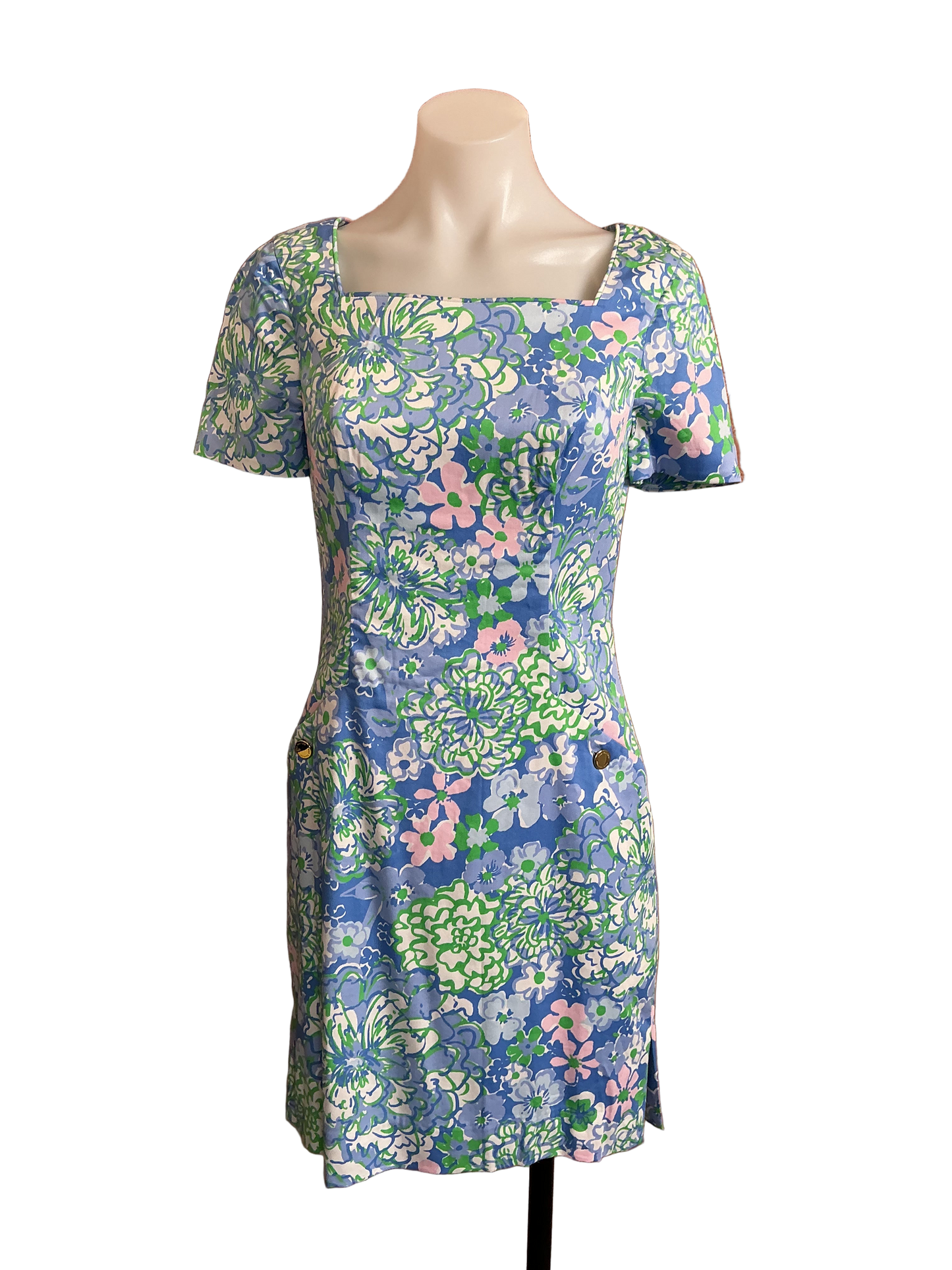 Lilly Pulitzer NWT The Short Sleeved Lilly Sunwashed Blue Plumes In Bloom - Size 00