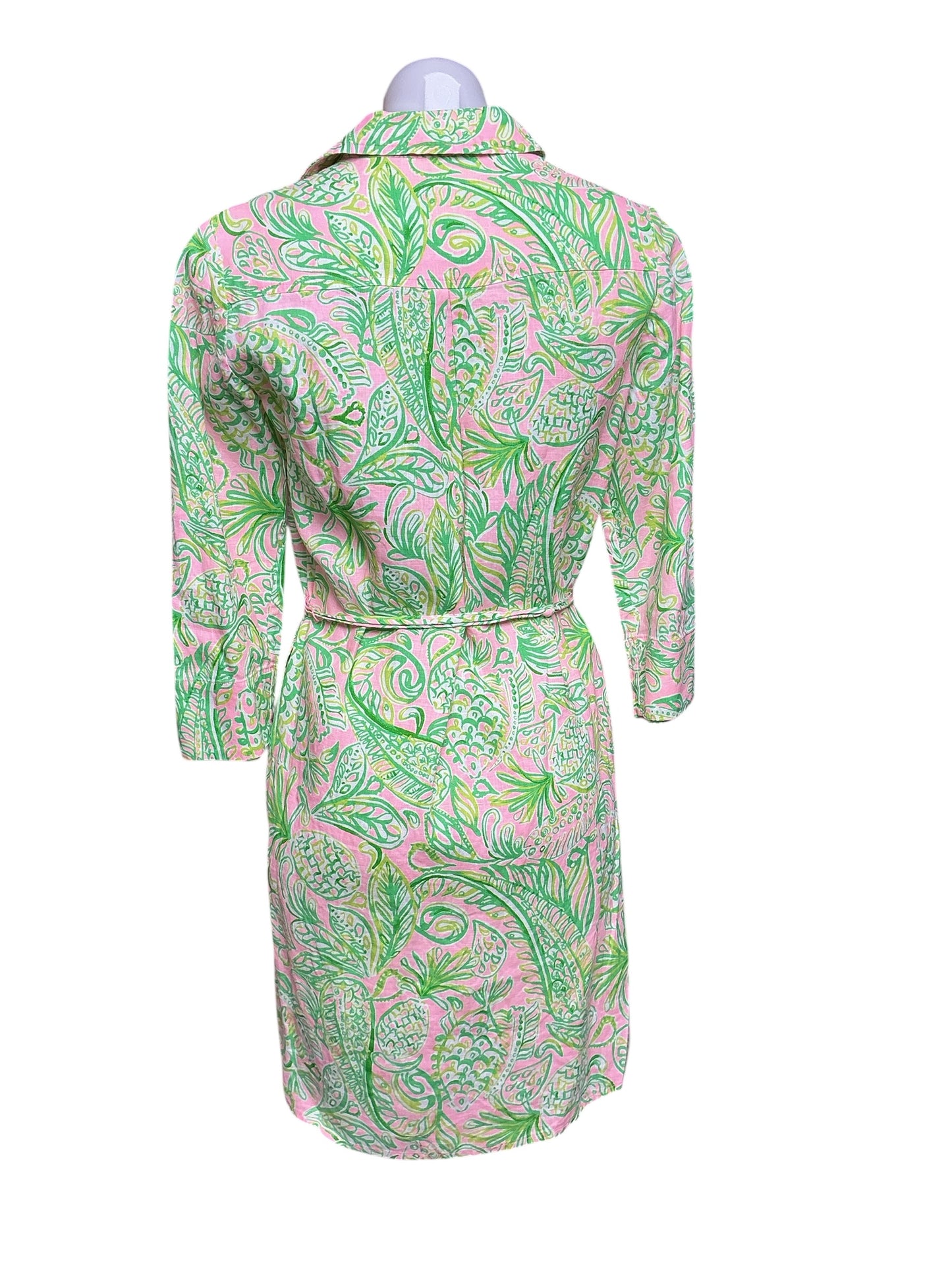 Lilly Pulitzer Pilar Tunic Linen Dress - Mandevilla Baby Fins And Flippers - Size XXS