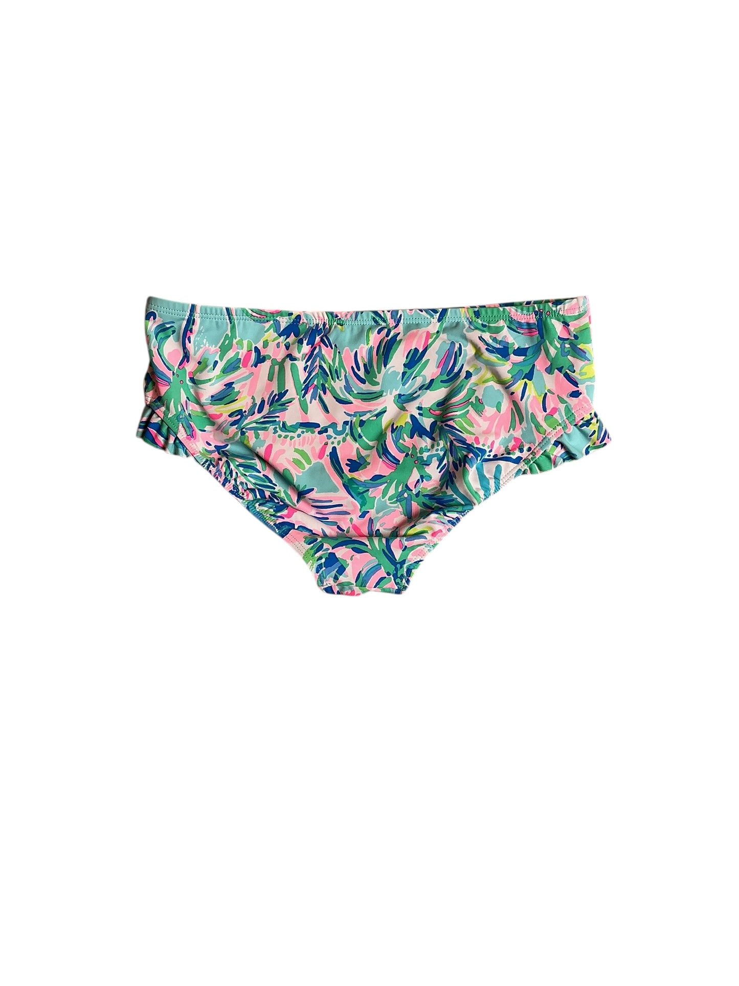 Lilly Pulitzer Lagoon Sarong Hipster Bottom - Crew Blue Kaleidoscope Coral - Size 12