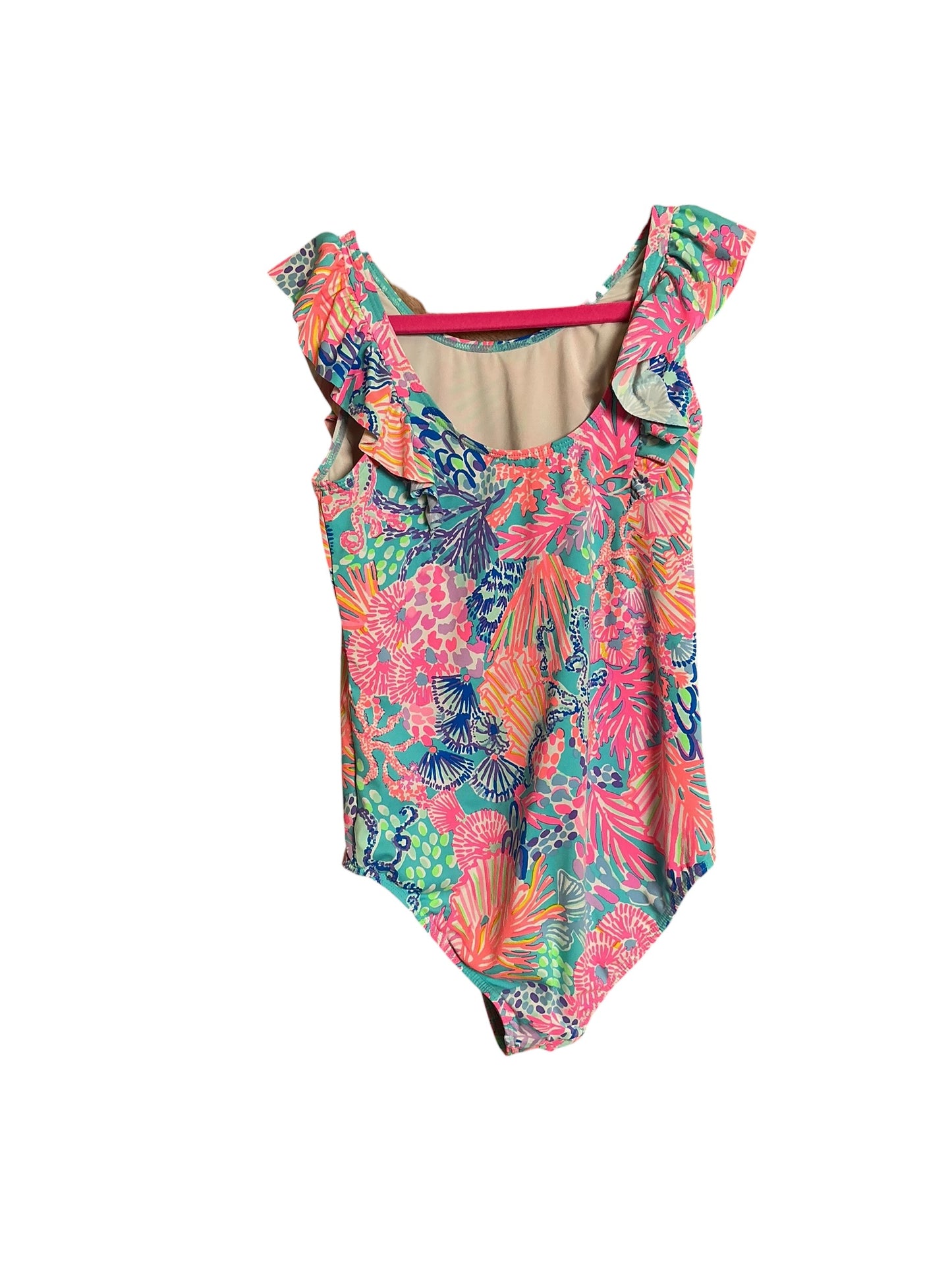 Lilly Pulitzer Girls Lisa Swimsuit UPF 50+ - Multi Splendor In The Sand - Size 12