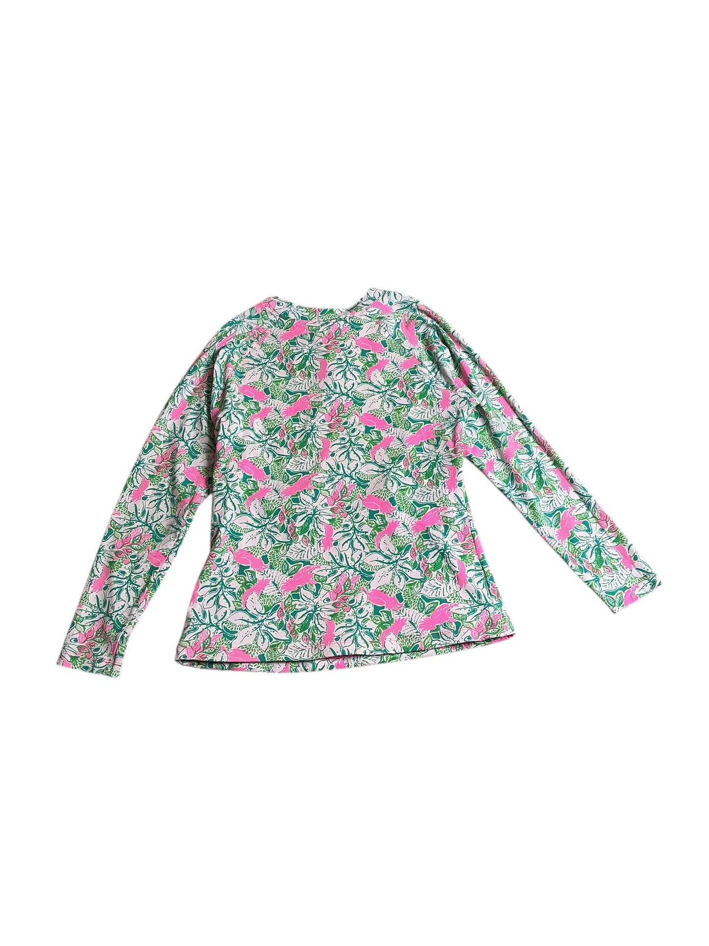 Lilly Pulitzer Nayte Rashguard Swim Top Botanical Green Just Swing With It - Size 16