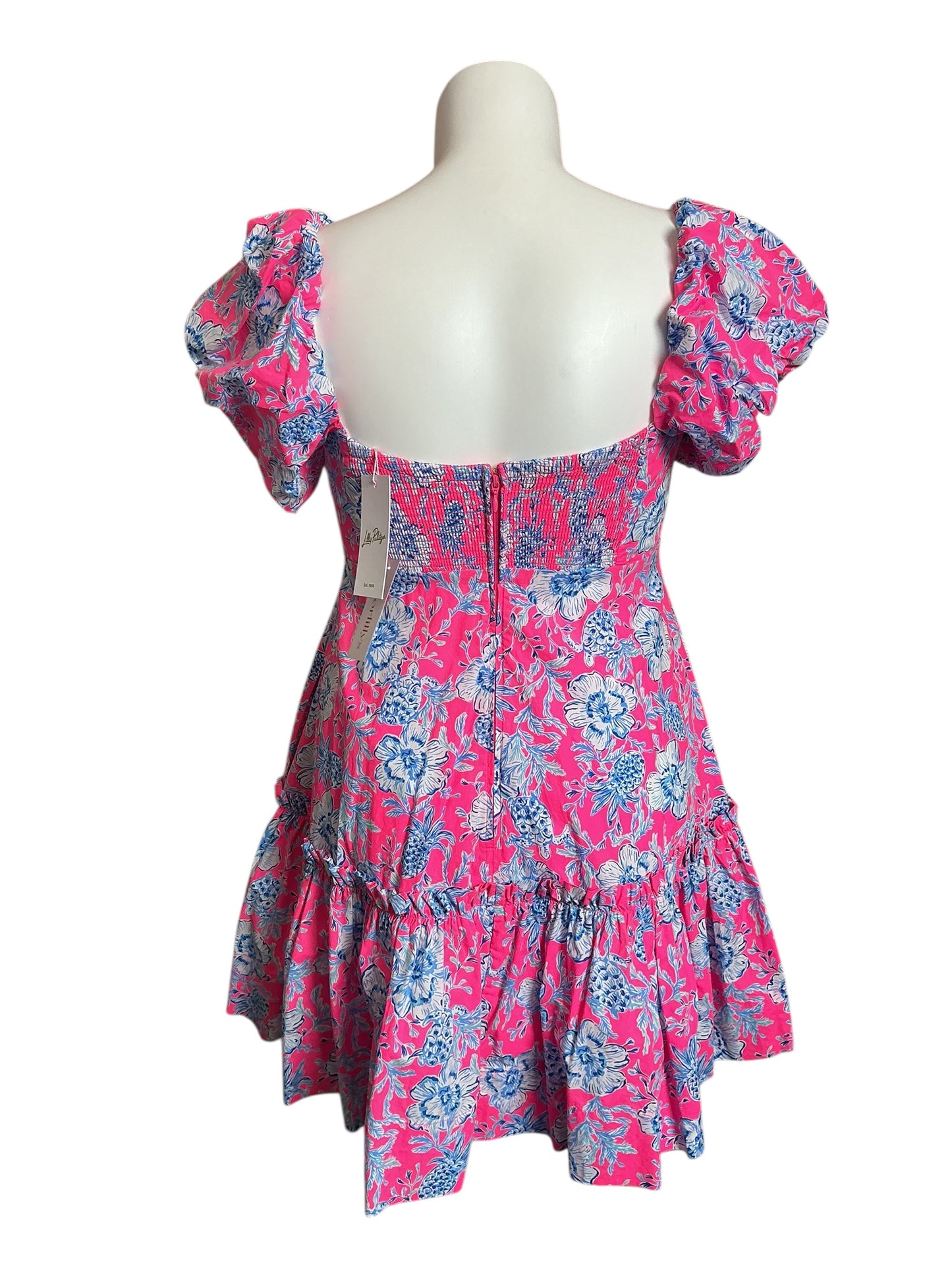 Lilly Pulitzer NWT Nastia Short Cotton Dress Roxie Pink Wave N Sea - Size 10