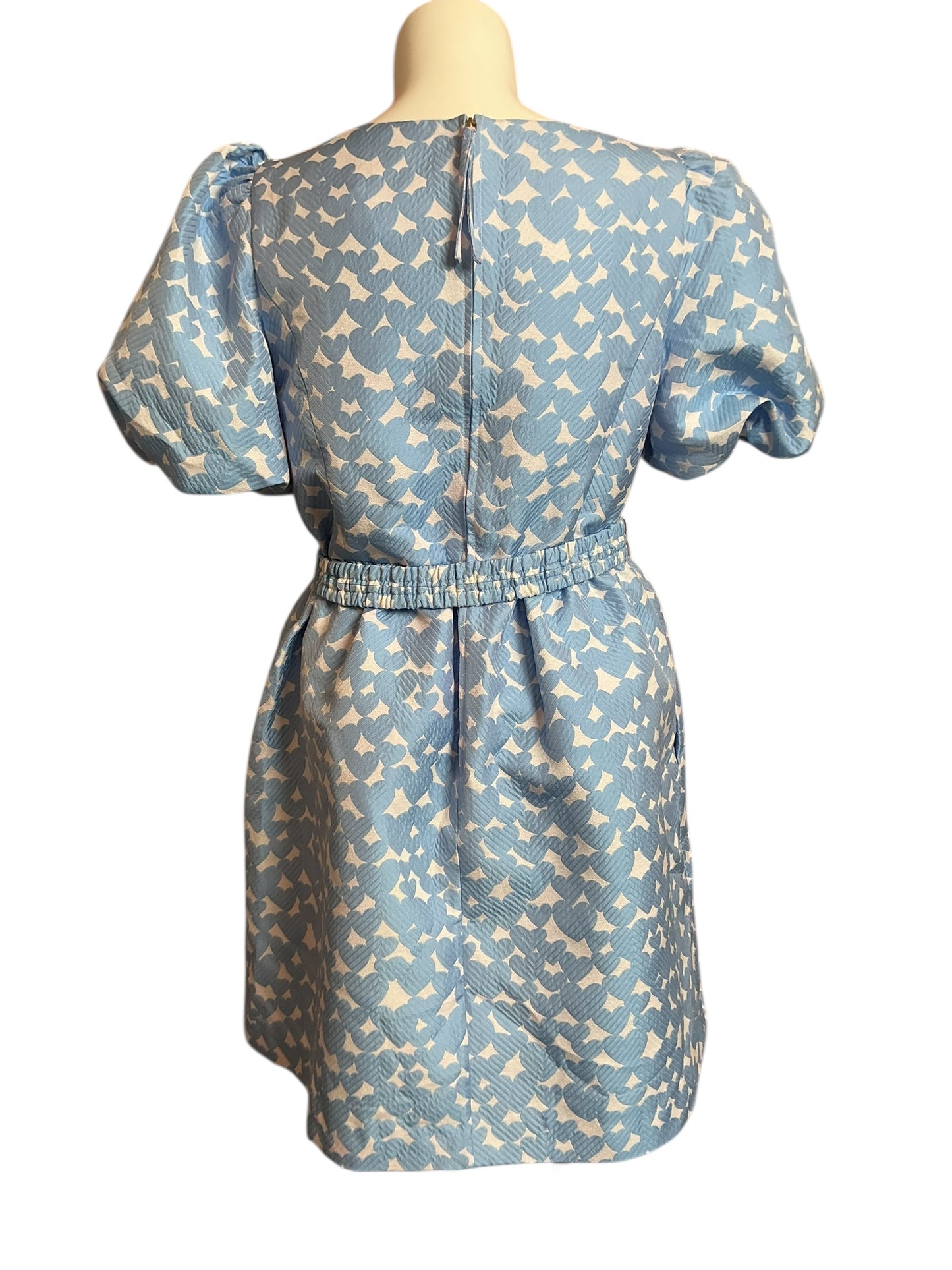 Lilly Pulitzer Kasslyn Belted Heart Jacquard Fit & Flare Dress Bon Bon Blue All Heart Jacquard - Size 16