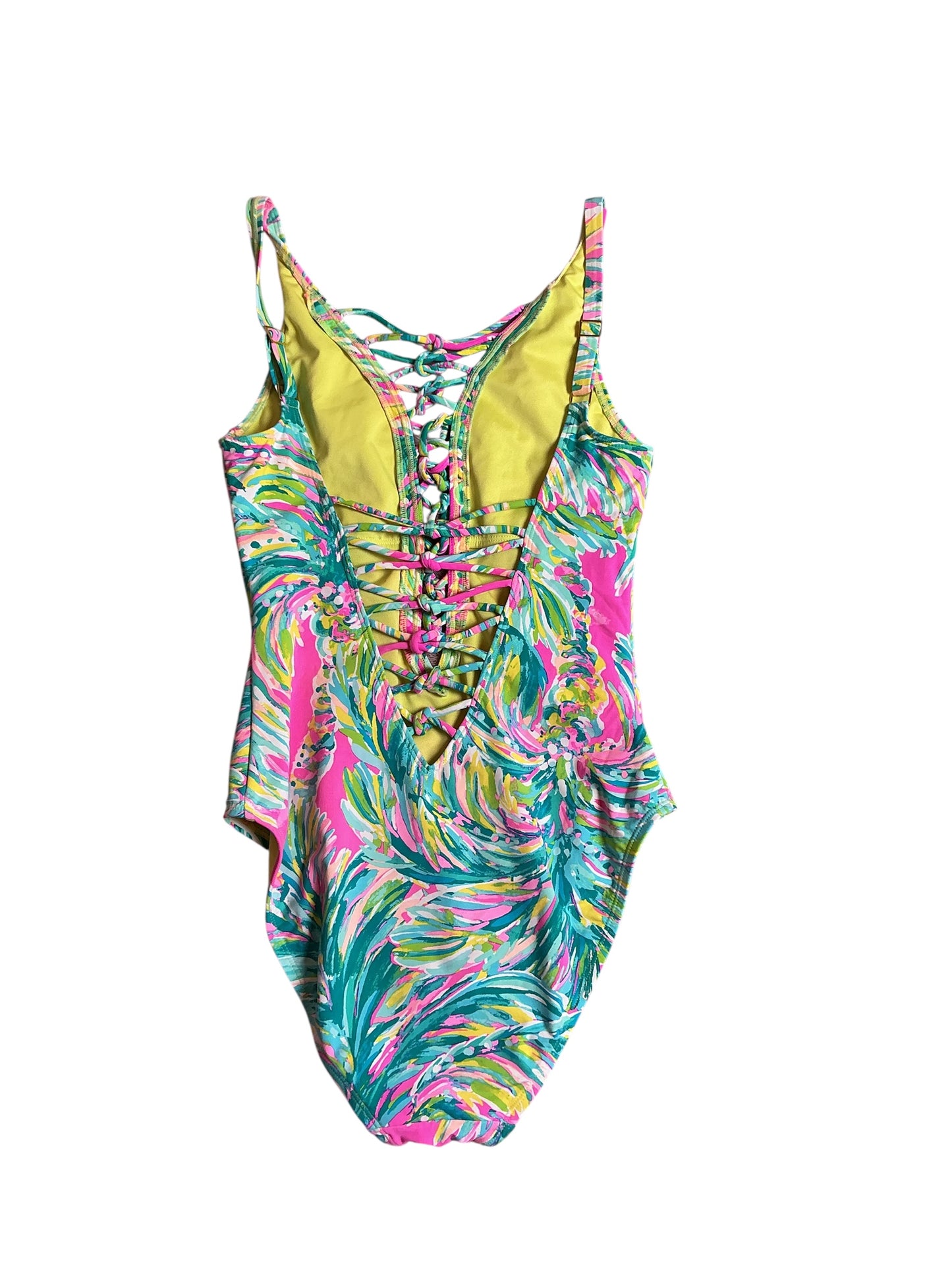 Lilly Pulitzer Isle Lattice One-Piece Swimsuit Multi Shady- Size 2