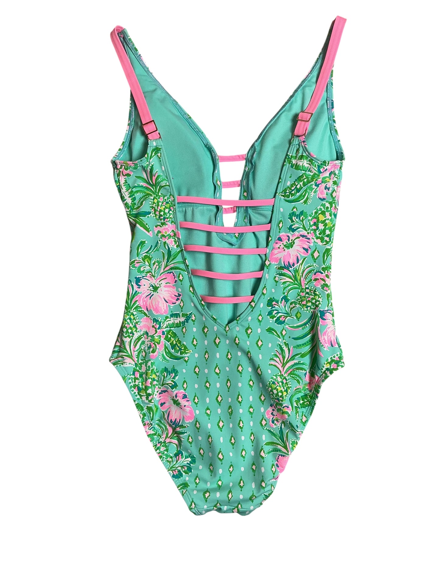 Lilly Pulitzer Jaspen One Piece Swimsuit - Surf Blue Oh Diamond Girl Engineered - Size XS