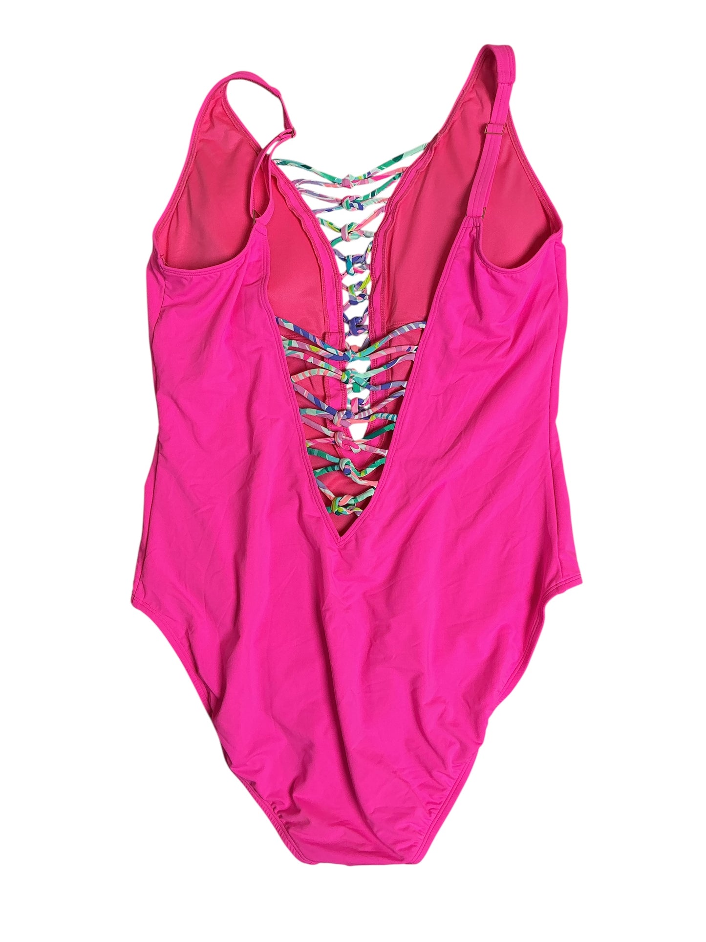 Lilly Pulitzer NWT Isle Lattice One Piece Swimsuit - Pink Starburst - Size 16