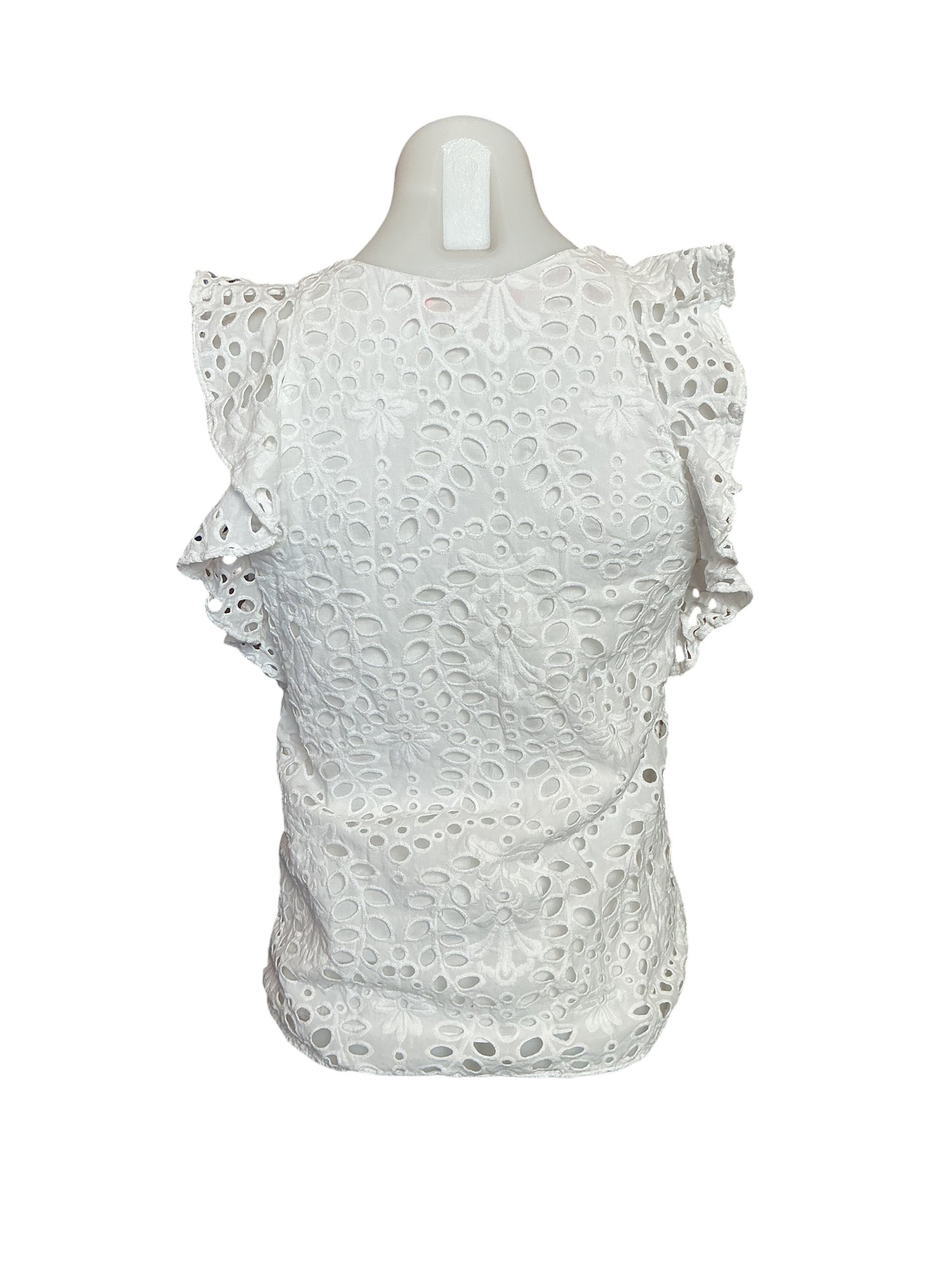 Lilly Pulitzer Faun Top - Resort White Large Petal Eyelet - Size 00