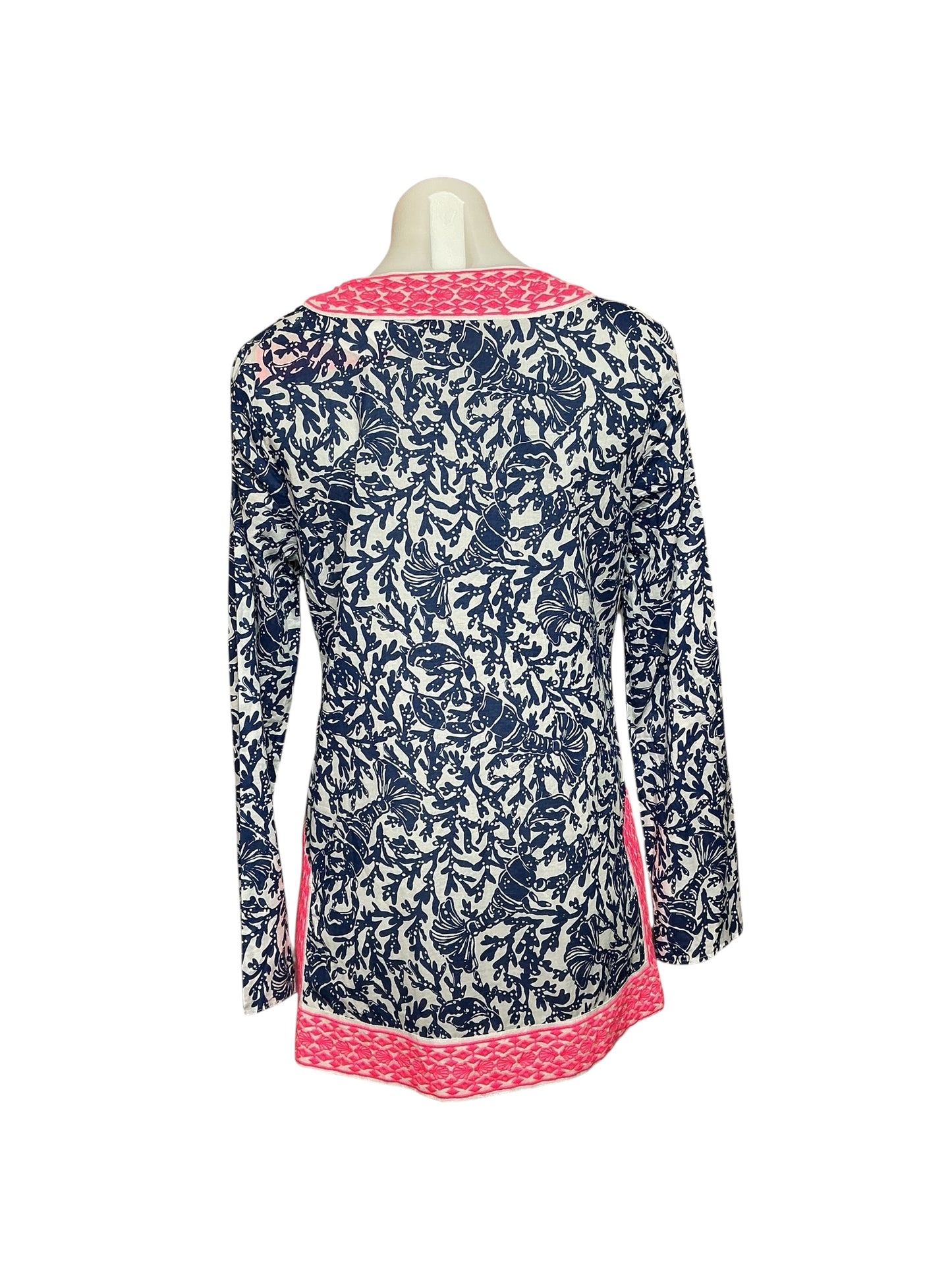 Lilly Pulitzer NWT Ocean Cove Tunic - Oyster Bay Blue Krillin It - Size XS