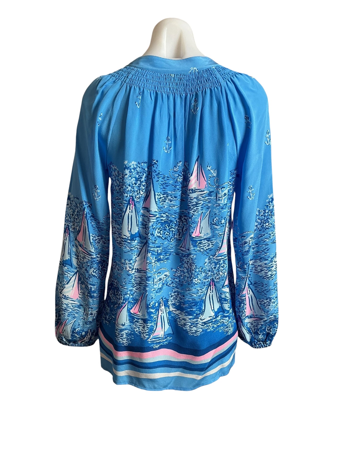 Lilly Pulitzer NWT Elsa Top Lunar Blue A Lil Nauti Engineered - Size XS
