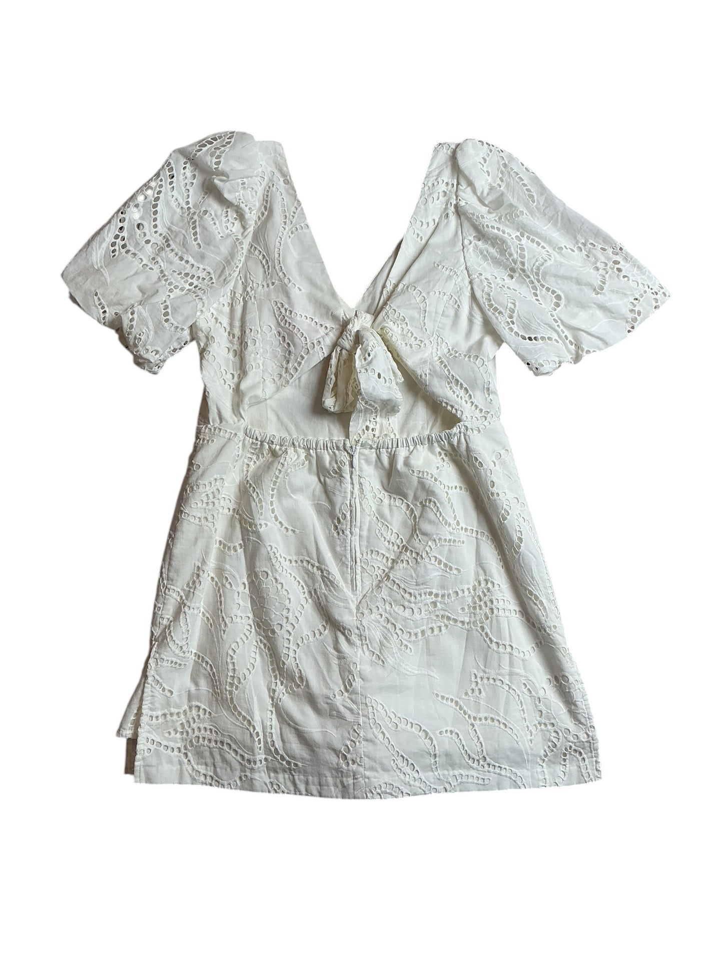 Lilly Pulitzer Celestina V-Neck Romper - Resort White Ladder Vine Eyelet - Size 12