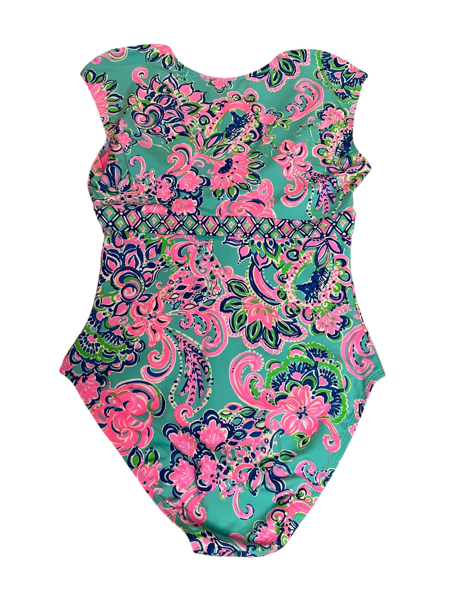 Lilly Pulitzer Imogen One Piece Swimsuit Blue Horizon Size 12