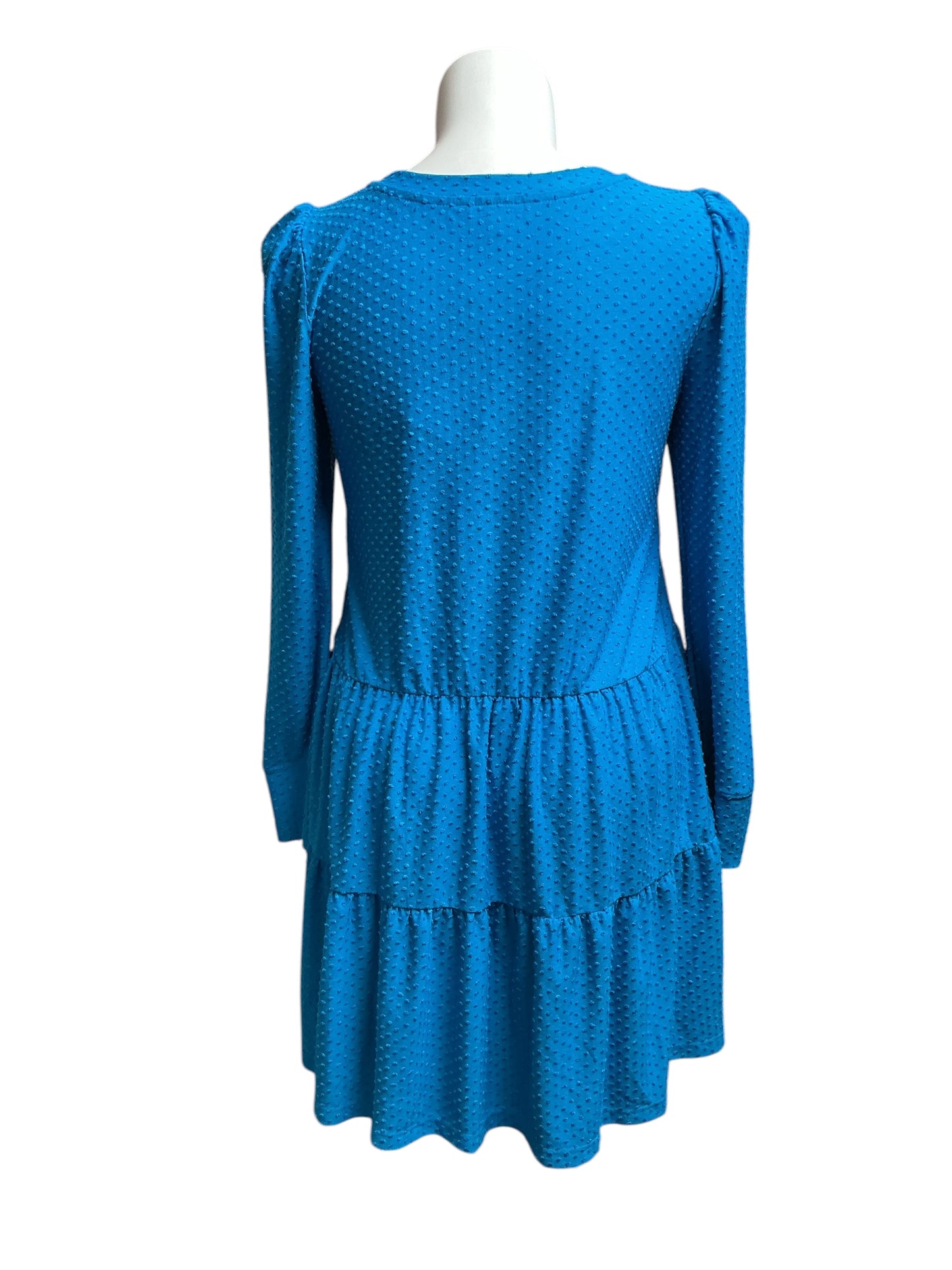 Lilly Pulitzer NWT Arlette Long Sleeve Dress - Teal Bay Cozy Knit Swiss Dot - Size L