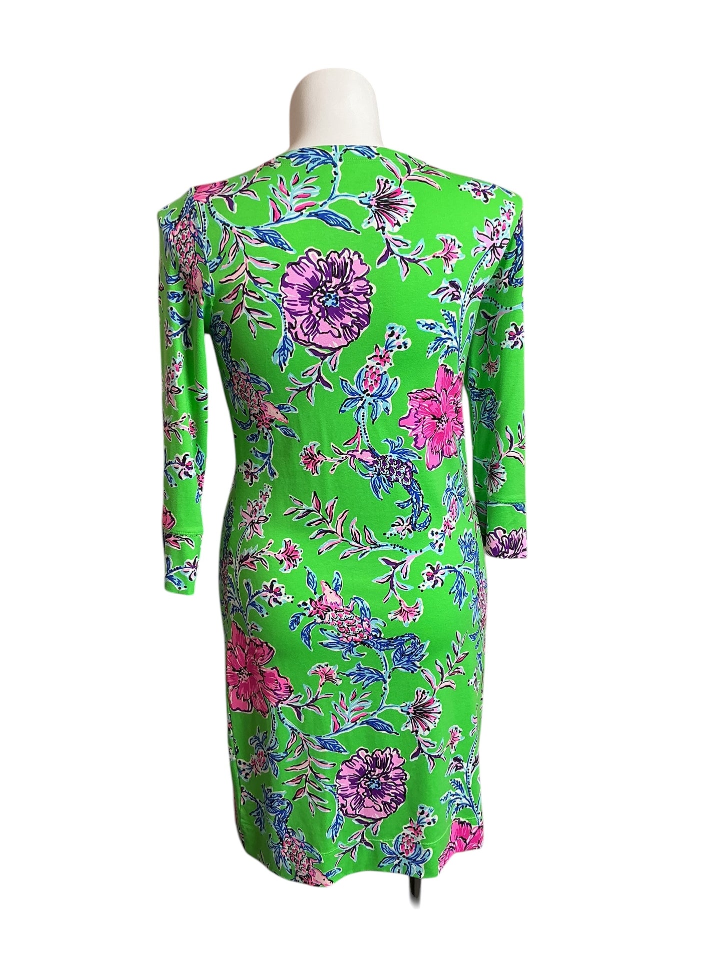 Lilly Pulitzer UPF 50+ Sophie Dress Gecko Green Brewster Blooms - Size L