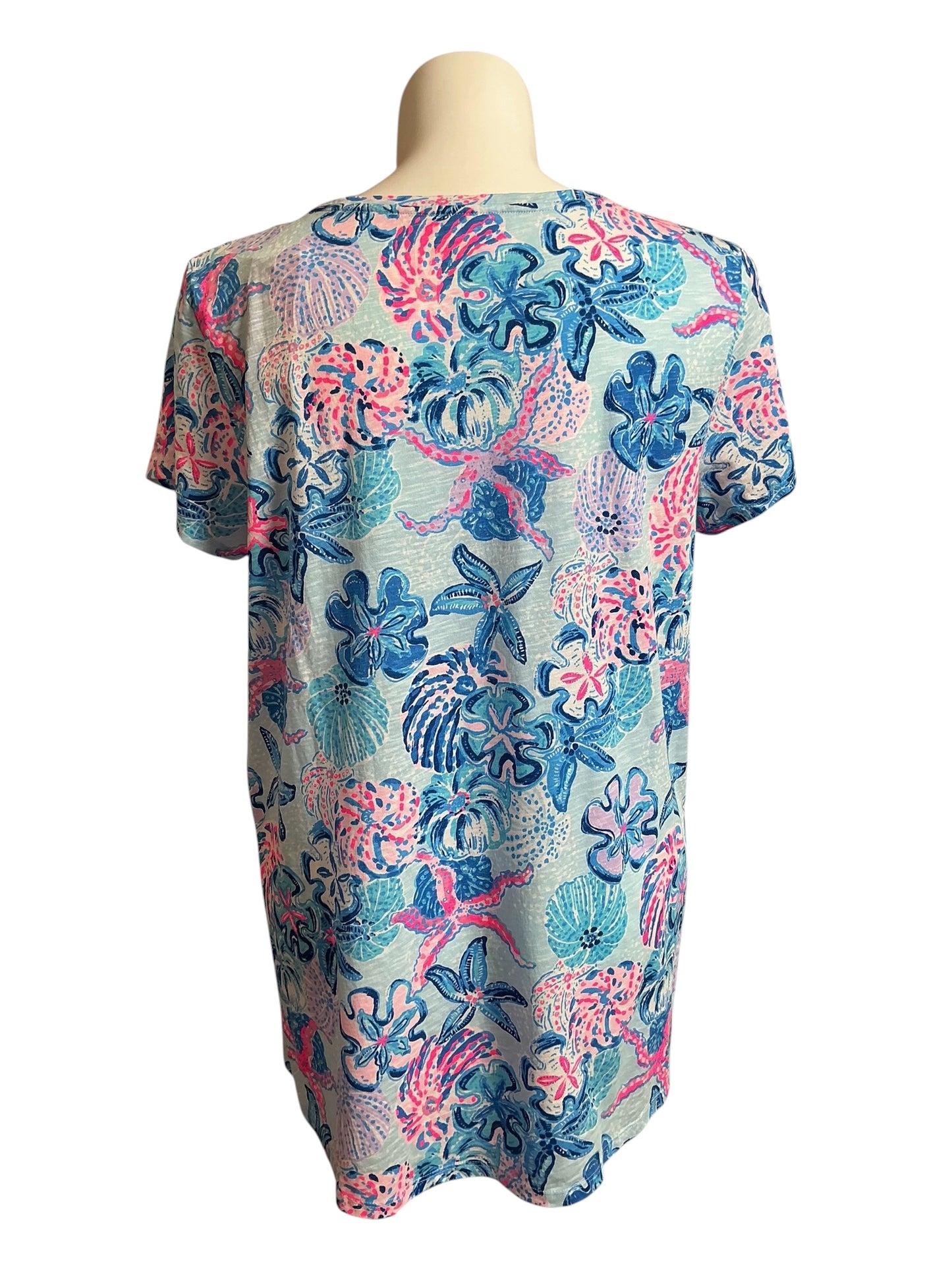 Lilly Pulitzer Etta Scoop Neck Top Roar Of The Seas - Size XXL
