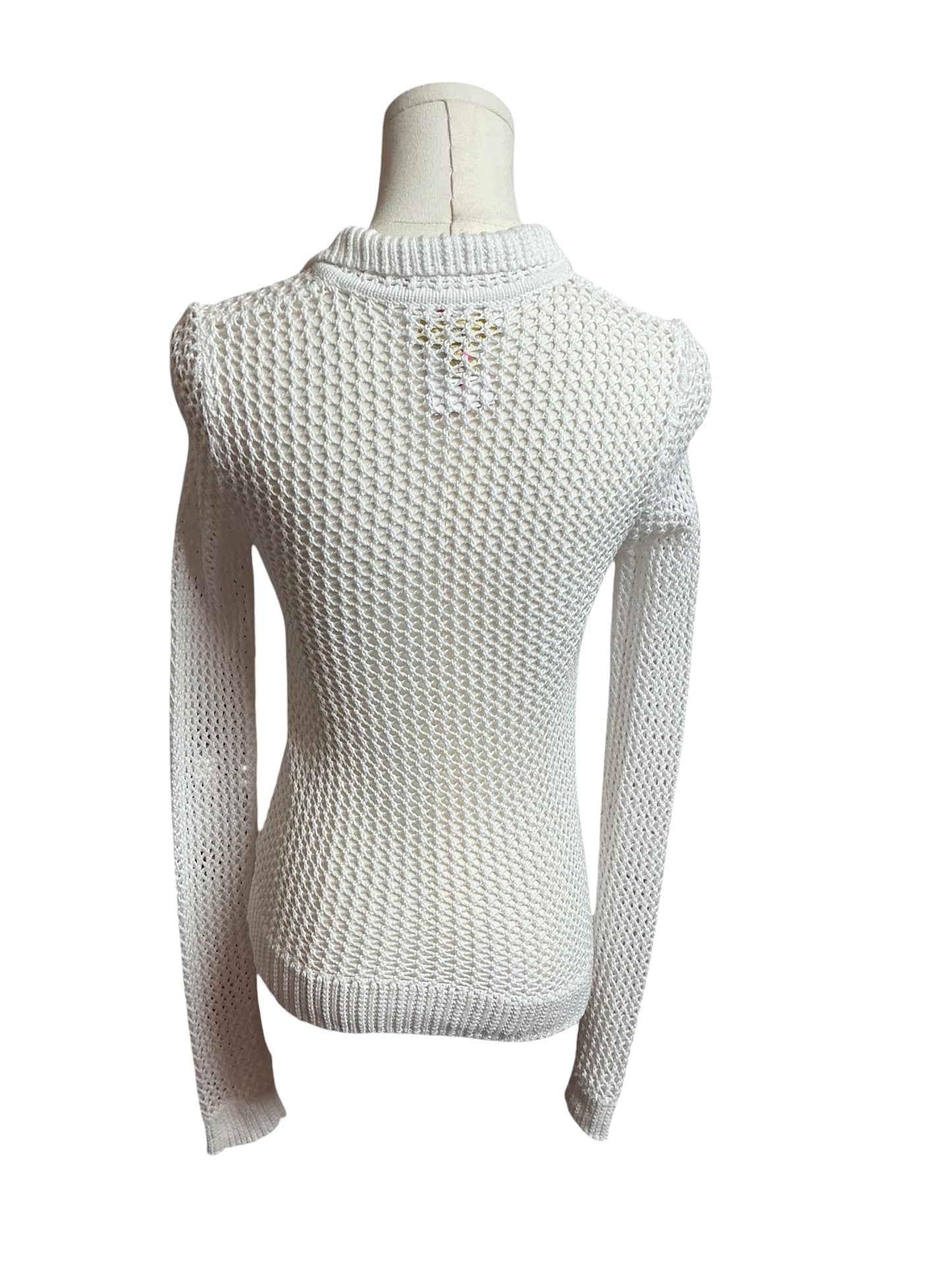 Lilly Pulitzer Cormac Mesh Sweater Flower Crochet - Size XXS