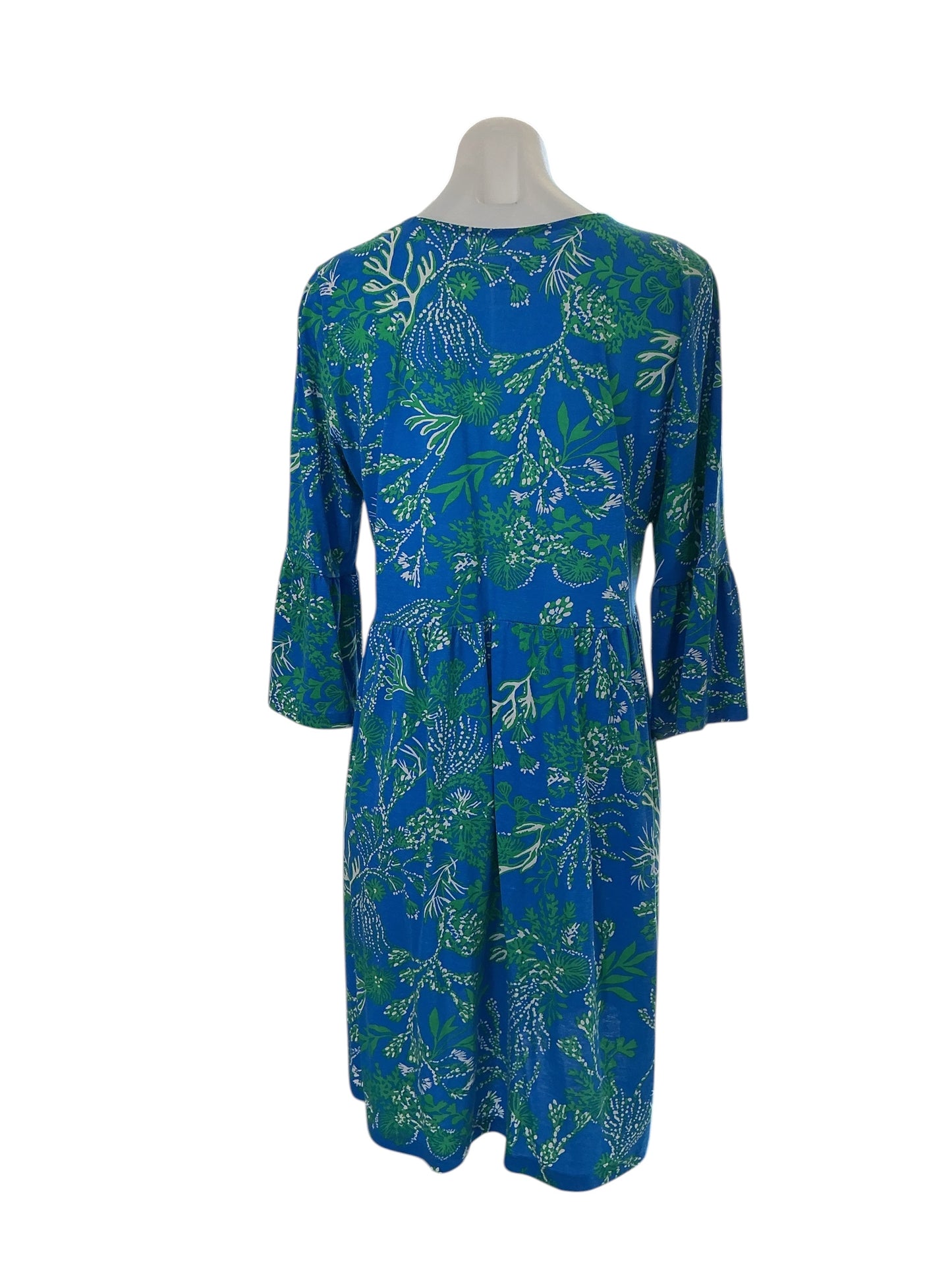 Lilly Pulitzer Jannie V-Neck Cotton Dress - Briny Blue A Bit Salty - Size M