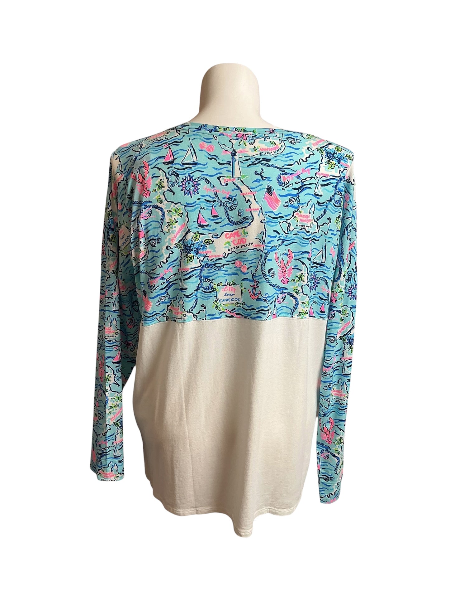 Lilly Pulitzer NWT Finn Top Bali Blue Lilly Loves Cape Cod - Size XXL
