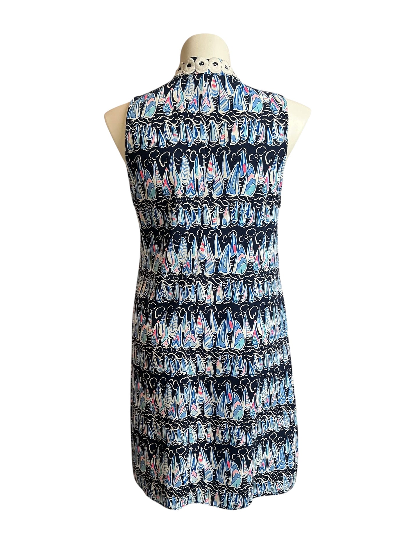 Lilly Pulitzer Jane Shift Dress Low Tide Navy Sails and Stripes - Size 16