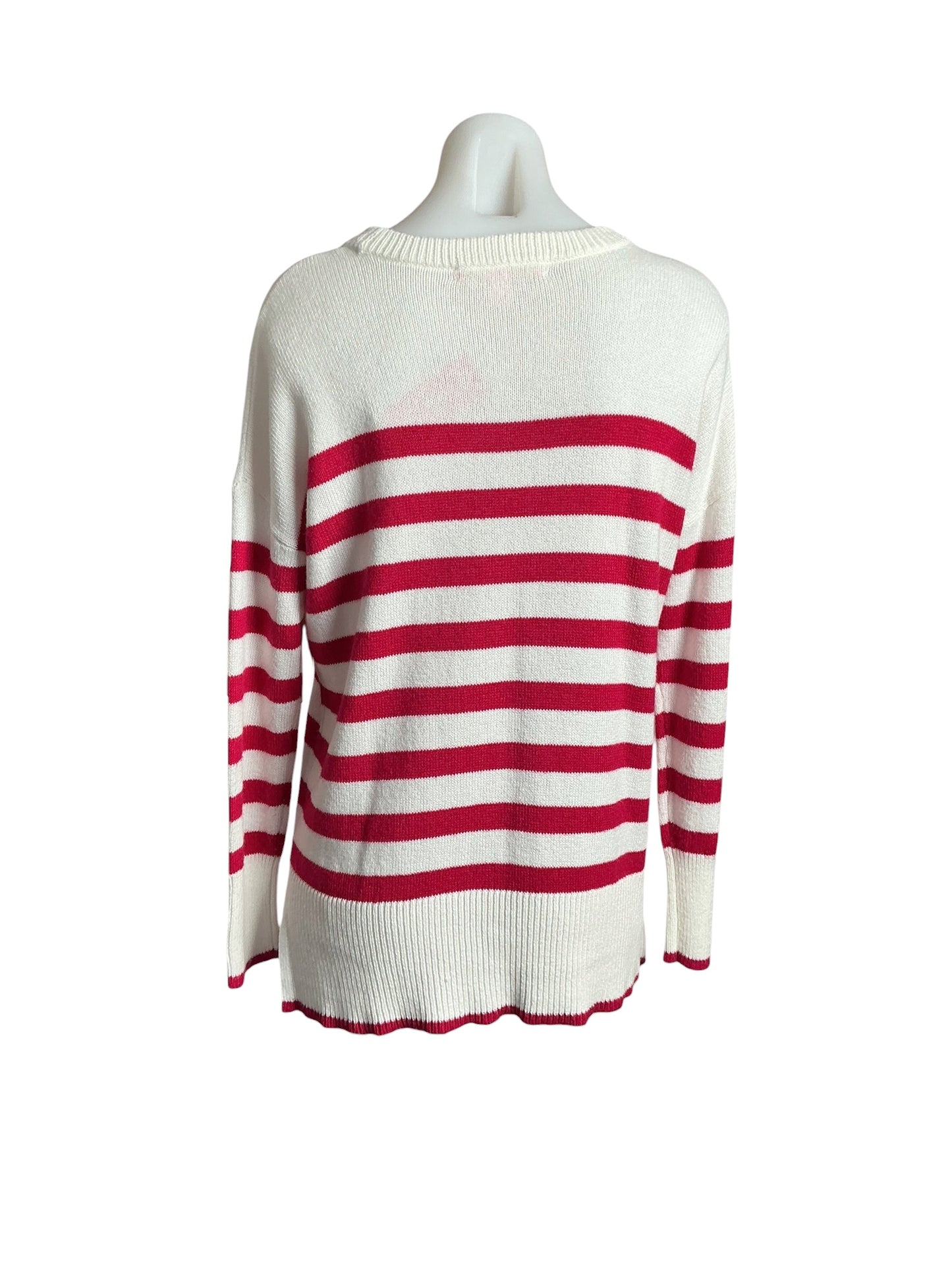 Lilly Pulitzer Quince Sweater Poinsetta Red Cruise Stripe - Size XS