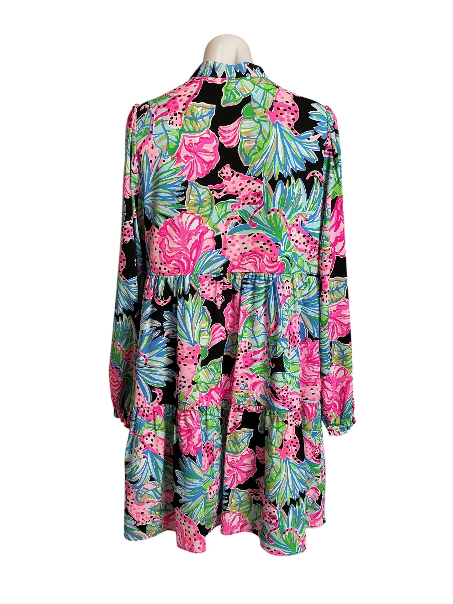 Lilly Pulitzer Winona Stretch Dress Onyx Jaguar Jungle - Size M