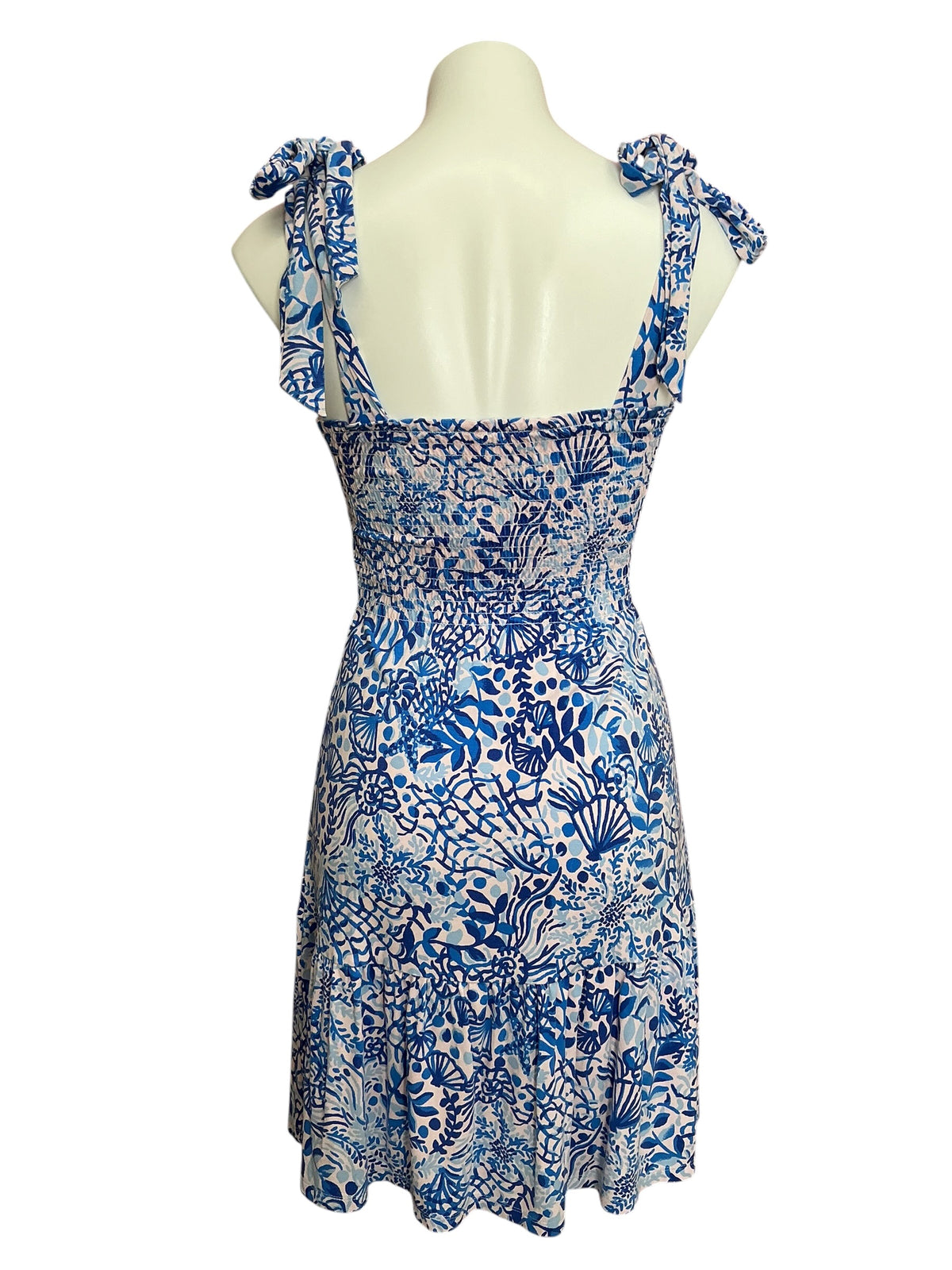 Lilly Pulitzer Kailua Smocked Dress High Tides Good Vibes - Size XS