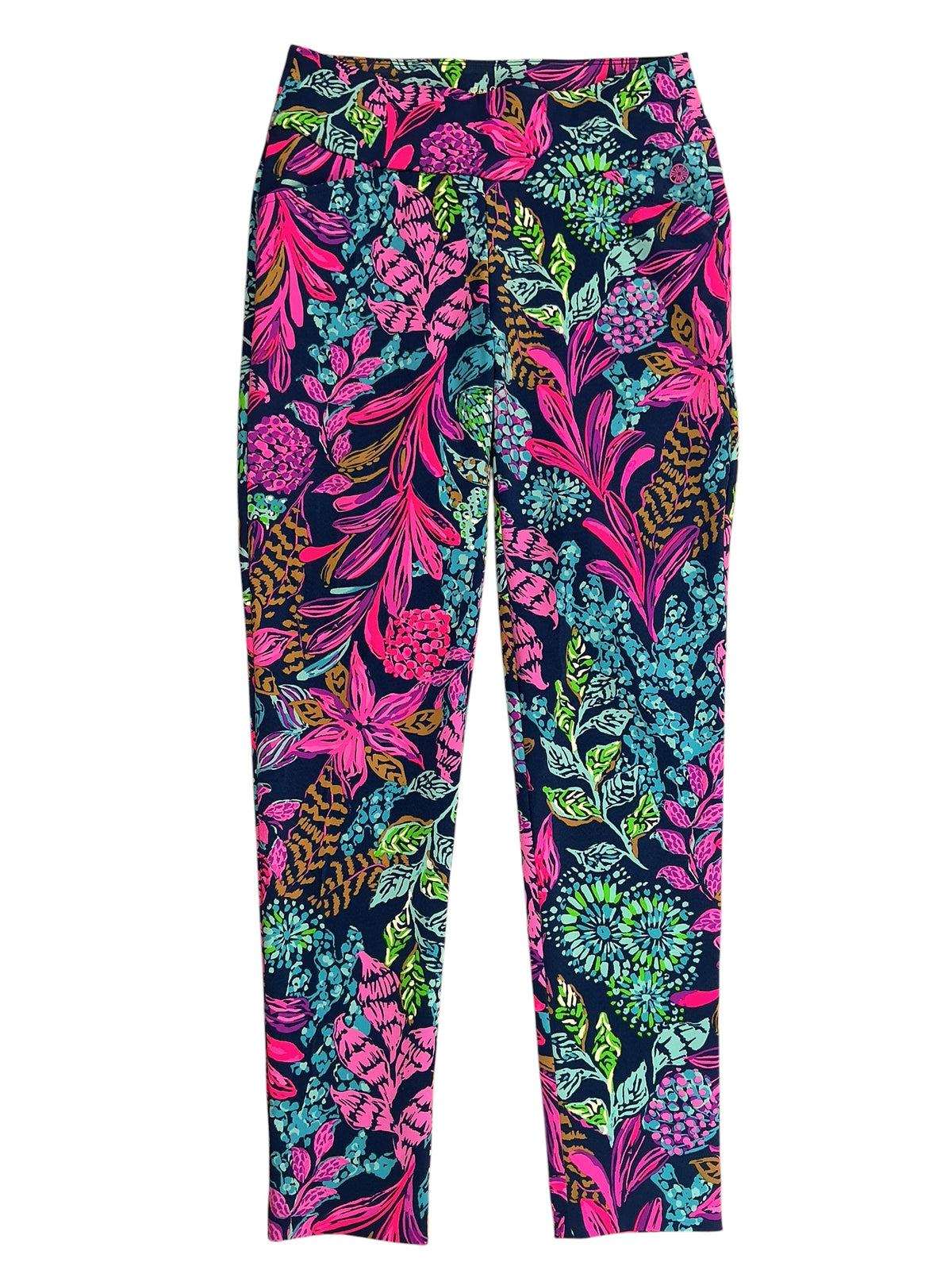 Lilly Pulitzer Luxletic Corso Pants Aegean Navy Calypso Coast - Size 2