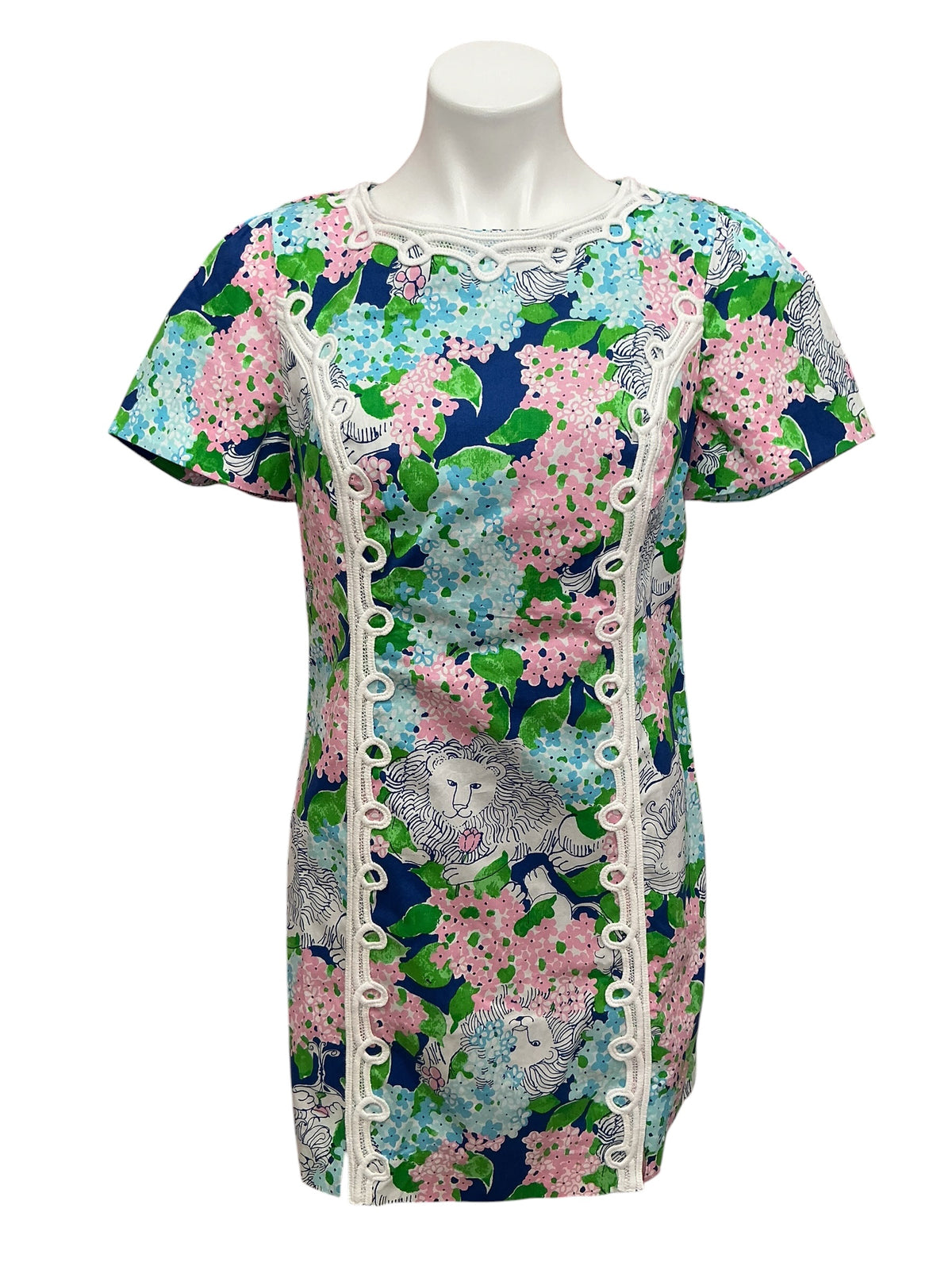 Lilly Pulitzer NWT Salem Shift Romper Starlight Navy Lydia The Lion - Size 6