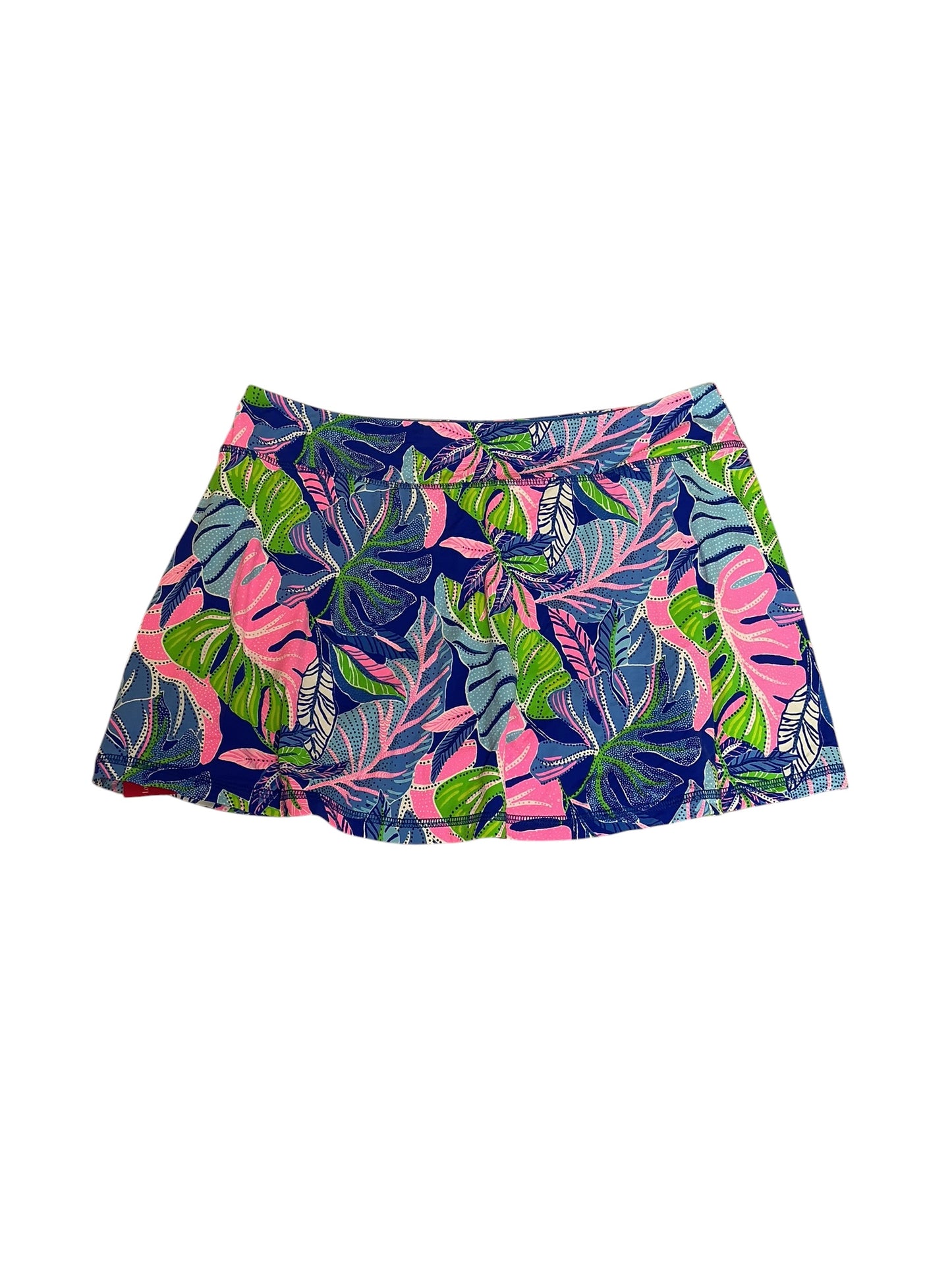 Lilly Pulitzer Luxletic Aila Skort Blue Grotto Beleaf In Yourself - Size L