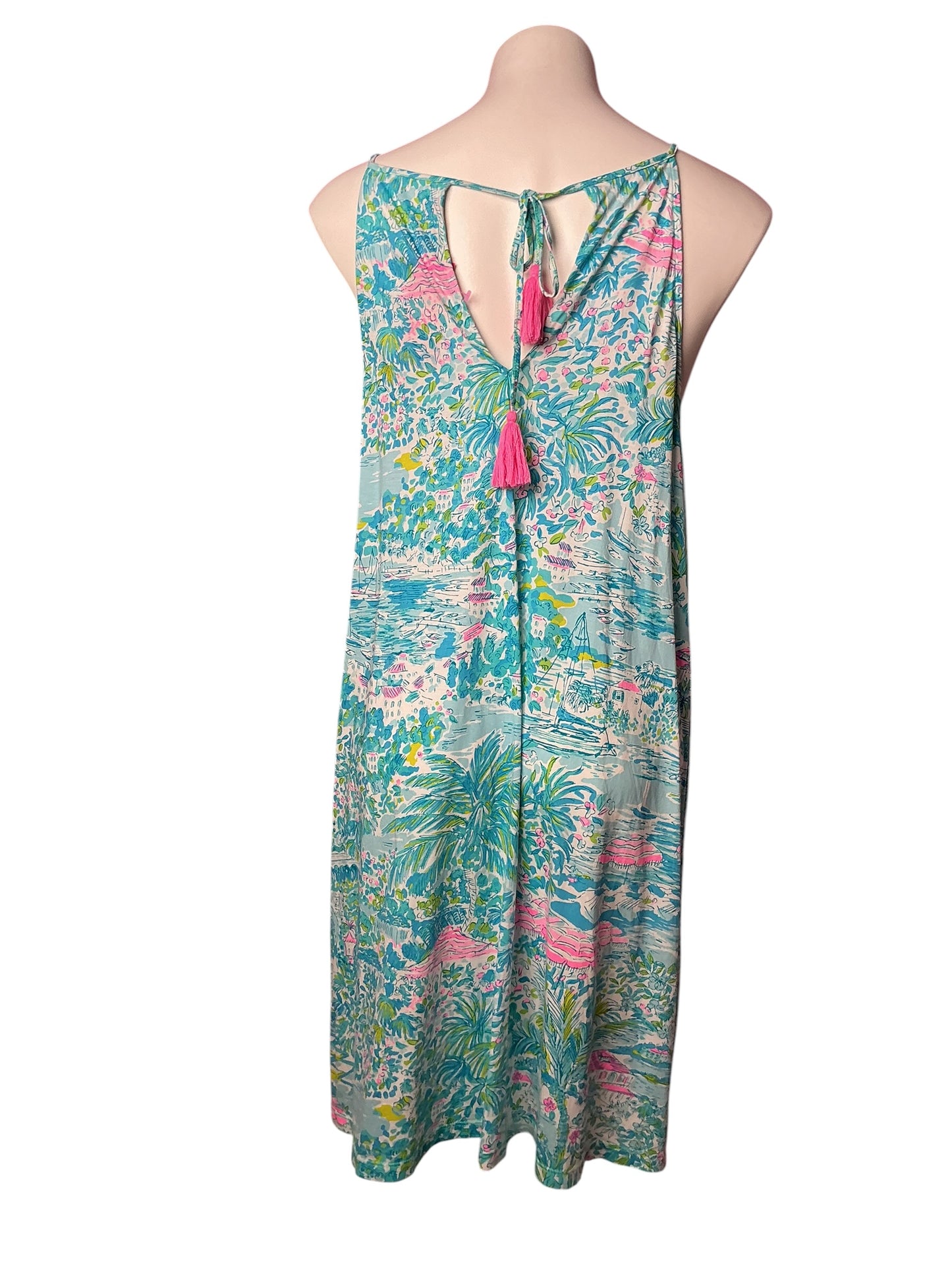Lilly Pulitzer Margot Swing Dress Gustavia Green Sunshine City - Size L