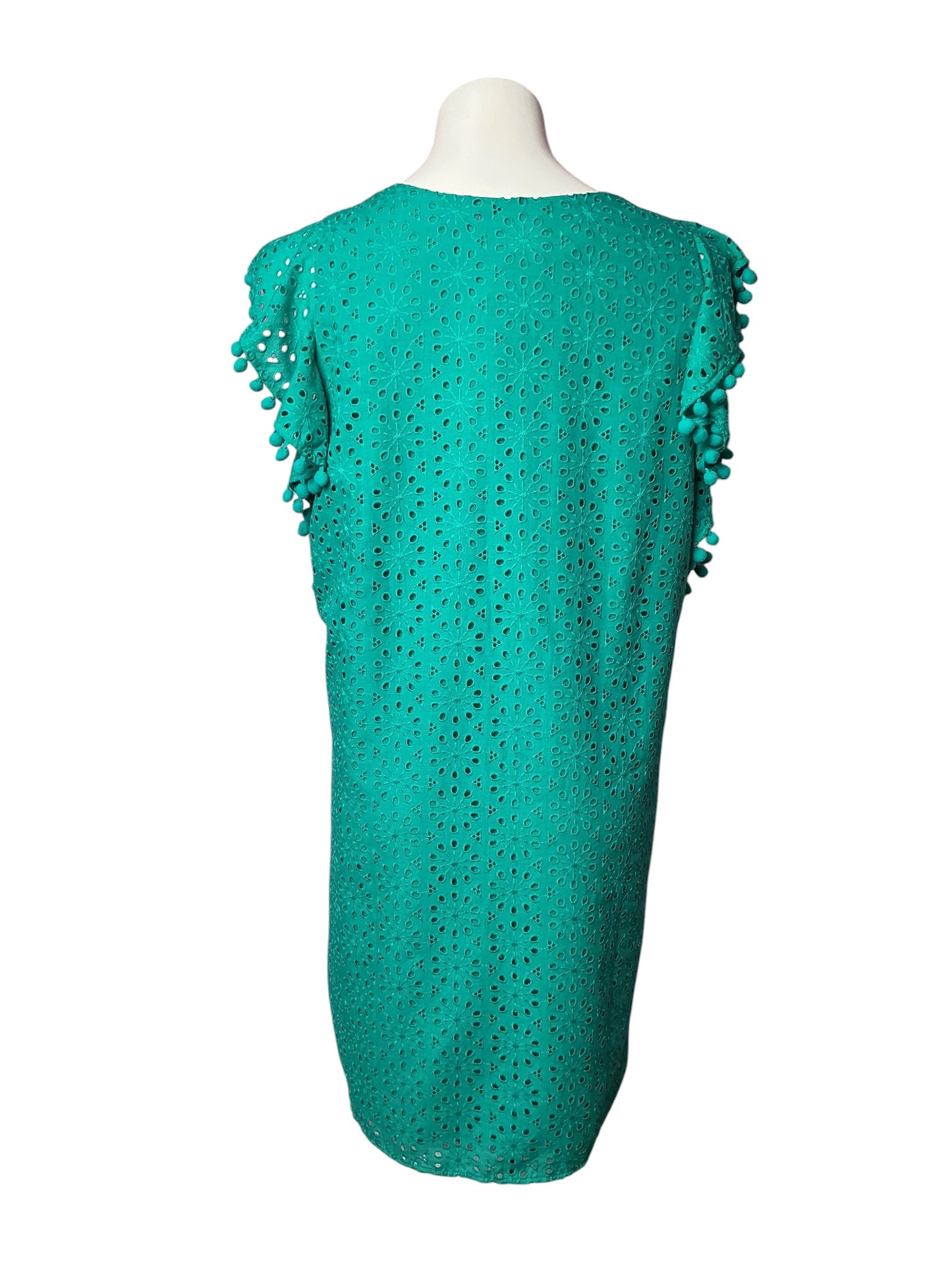 Lilly Pulitzer NWT Astara Flutter Sleeve Water Lilly Green Neon Sunburst Eyelet - Size XL