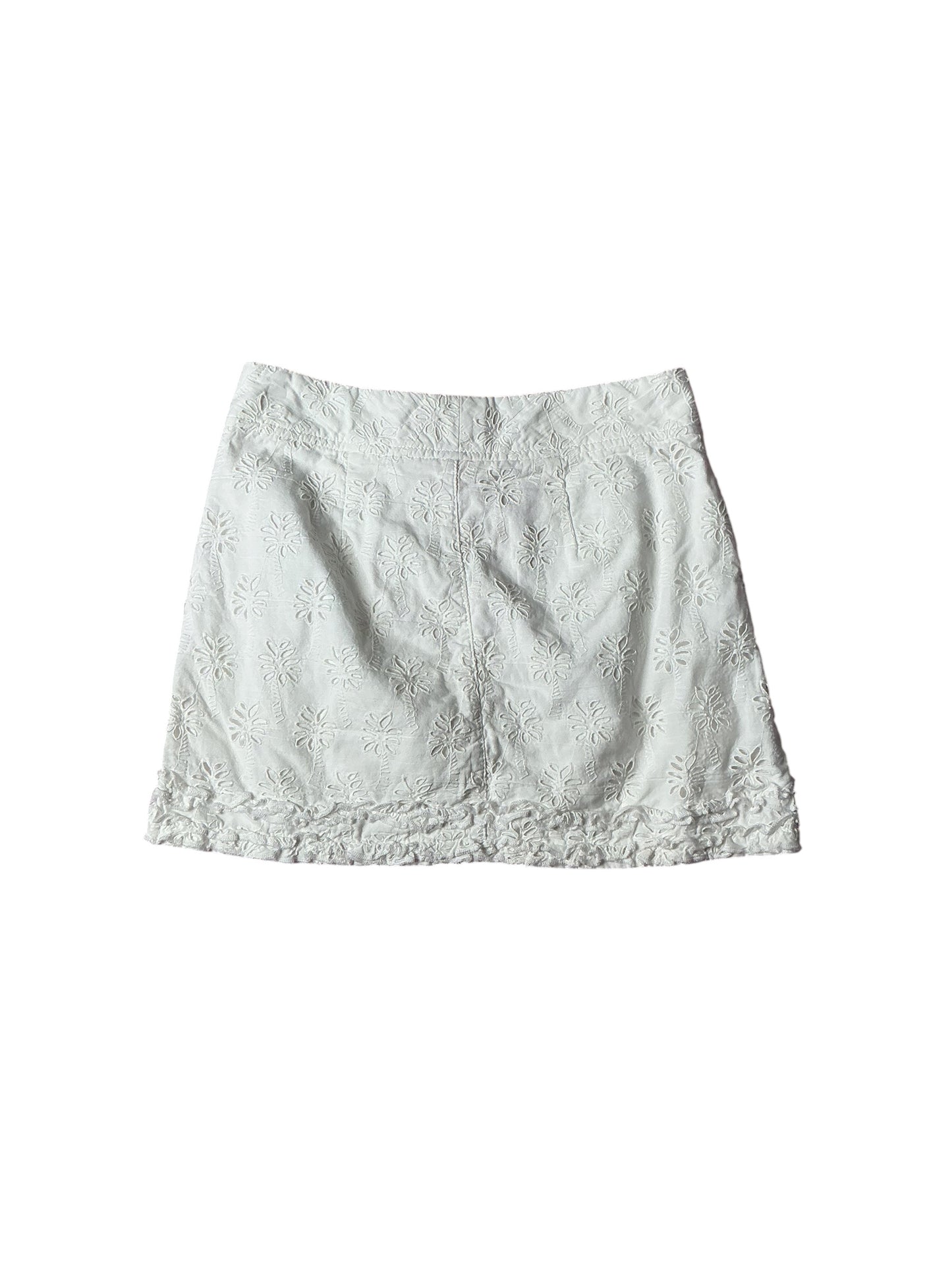 Lilly Pulitzer Skort Palm Tree Eyelet Resort White - Size 00