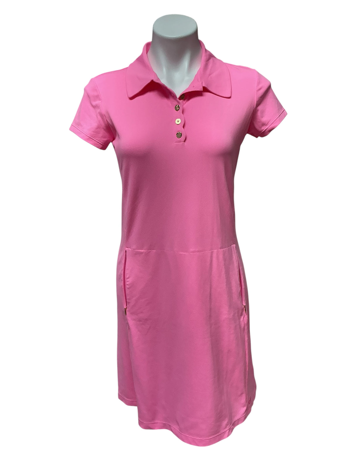 Lilly Pulitzer Frida Scallop Polo UPF 50+ Dress Rousseau Pink - Size S