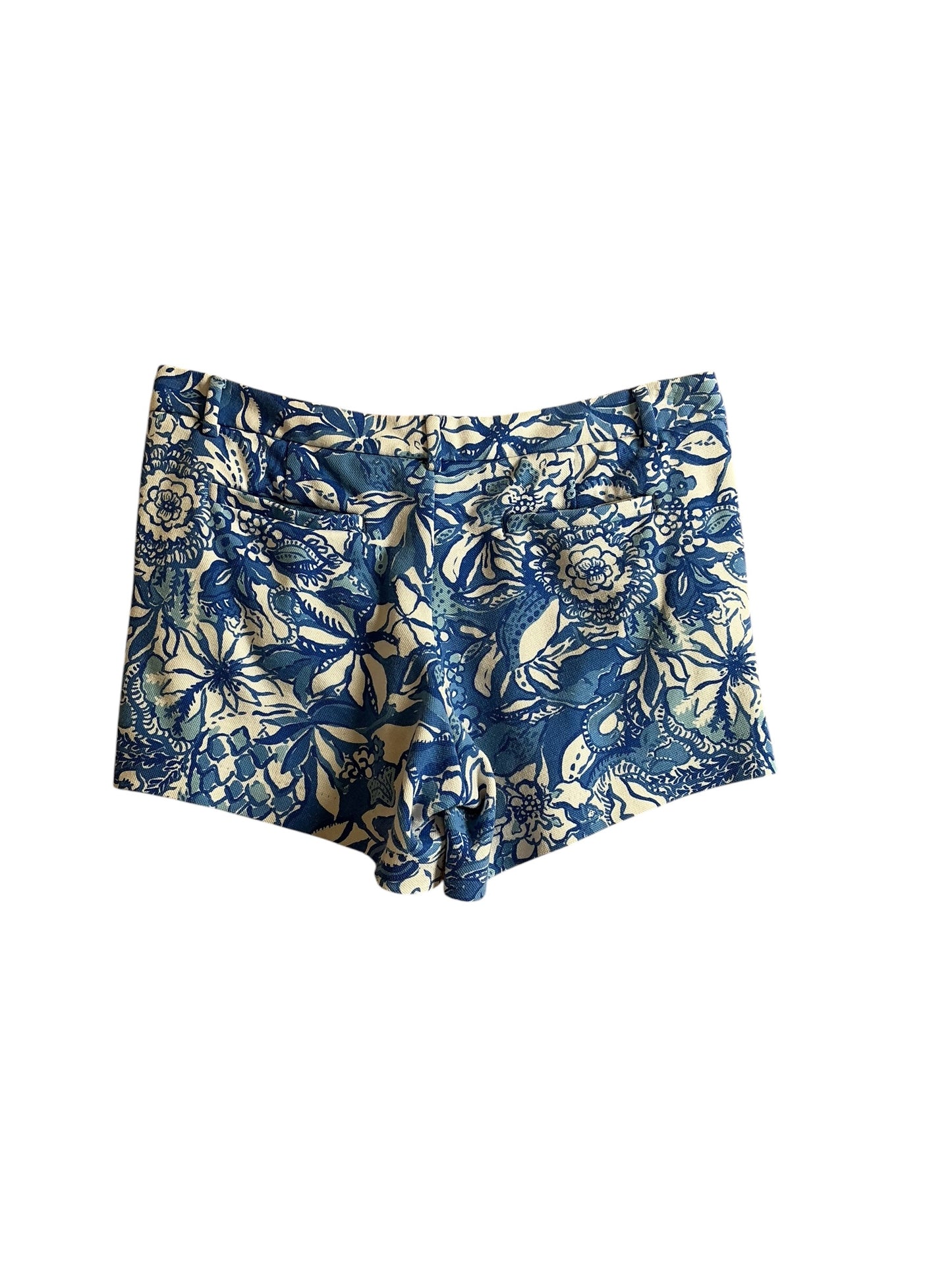 Lilly Pulitzer Callahan Knit Short Blue Tang Flocking Fabulous - Size 10