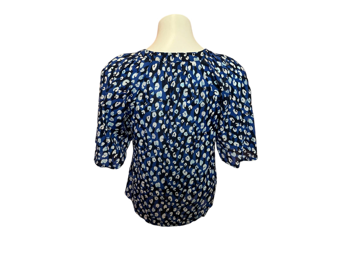 Lilly Pulitzer NWT Wilmer Short Sleeve Top Starlight Navy Your An Animal - Size XXS