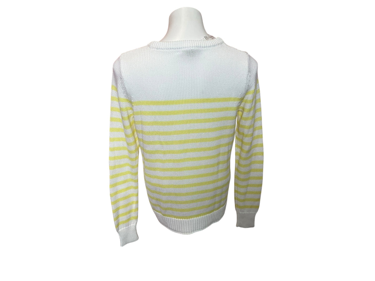 Lilly Pulitzer NWT Kelsa Sweater Resort White Stay Sunny Embroidery - Size S