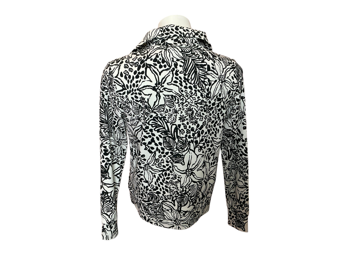 Lilly Pulitzer NWT Eleni UPF 50+ Pullover Onyx Lots To Spot - Size XS