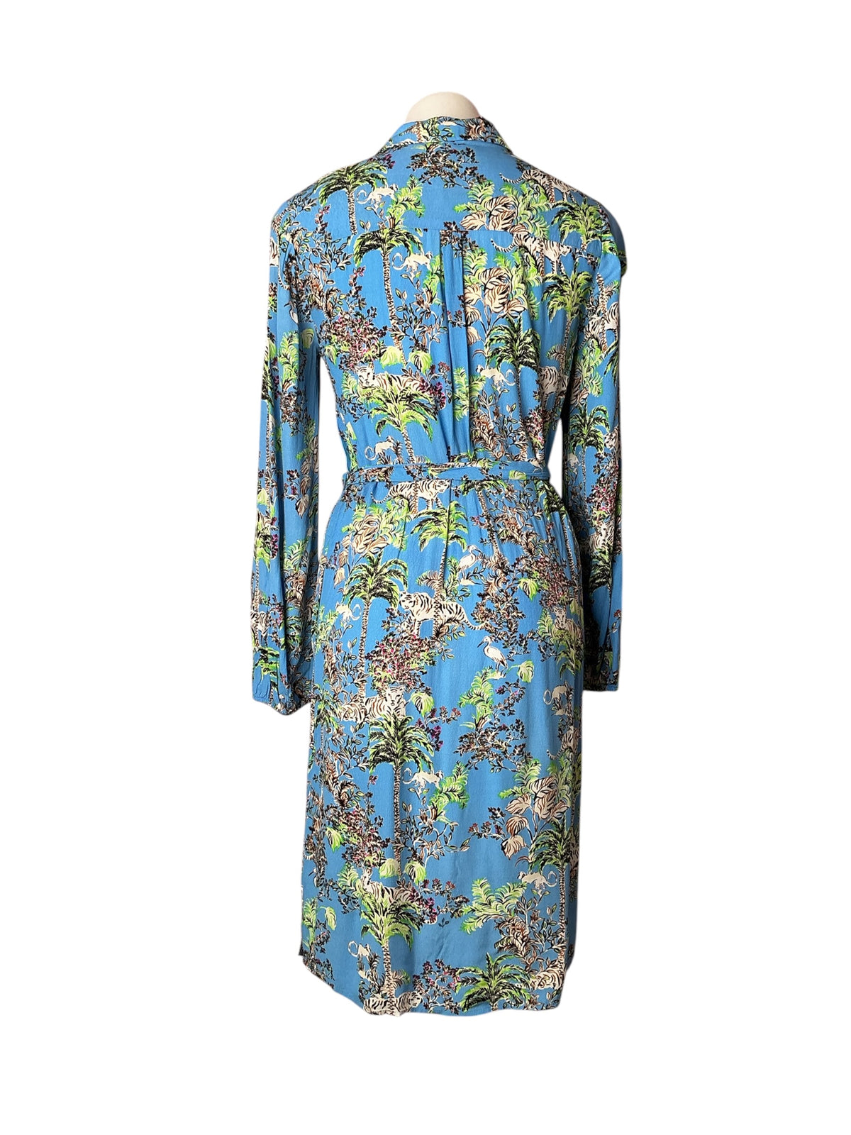 Lilly Pulitzer Shirt Dress Bethanne Blue Thistle Tiger Queen - Size S