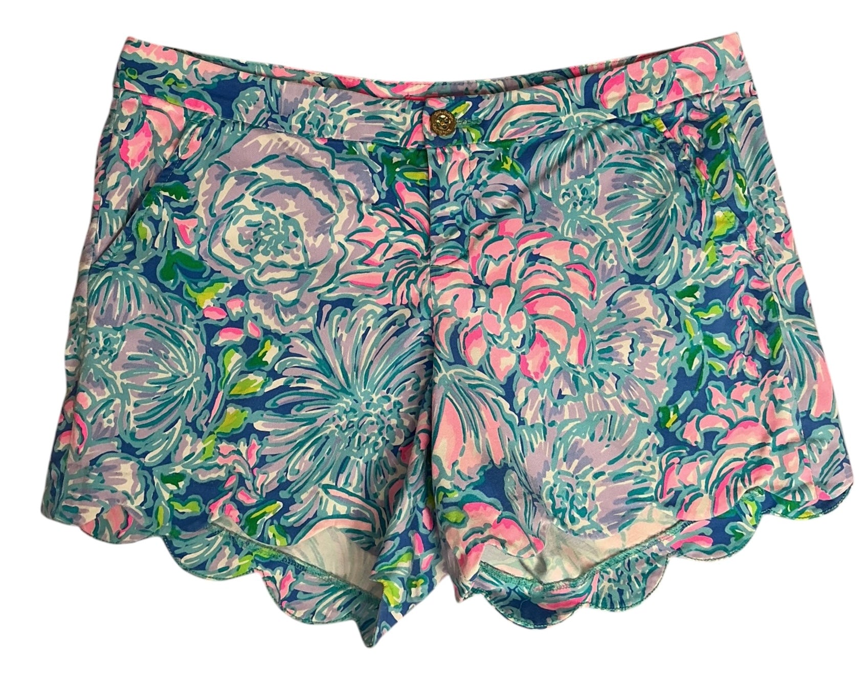 Lilly Pulitzer Buttercup Shorts High Tide Navy Floral - Size 12