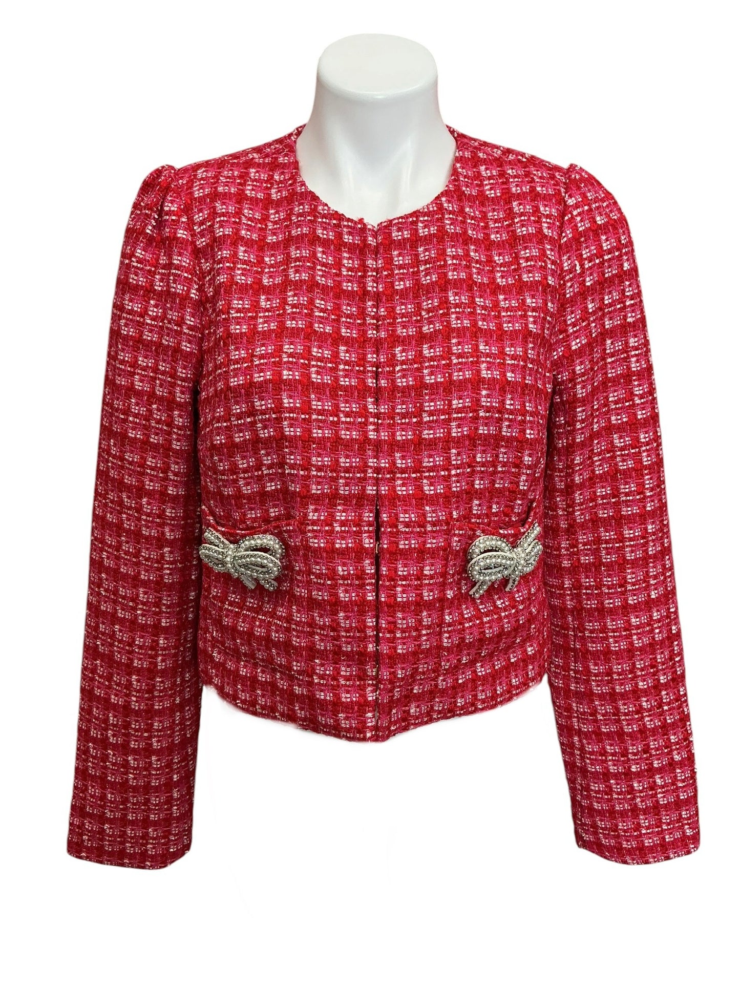 Lilly Pulitzer NWT Kimia Boucle Jacket Cranberry Red Fiesta Boucle - Size 4
