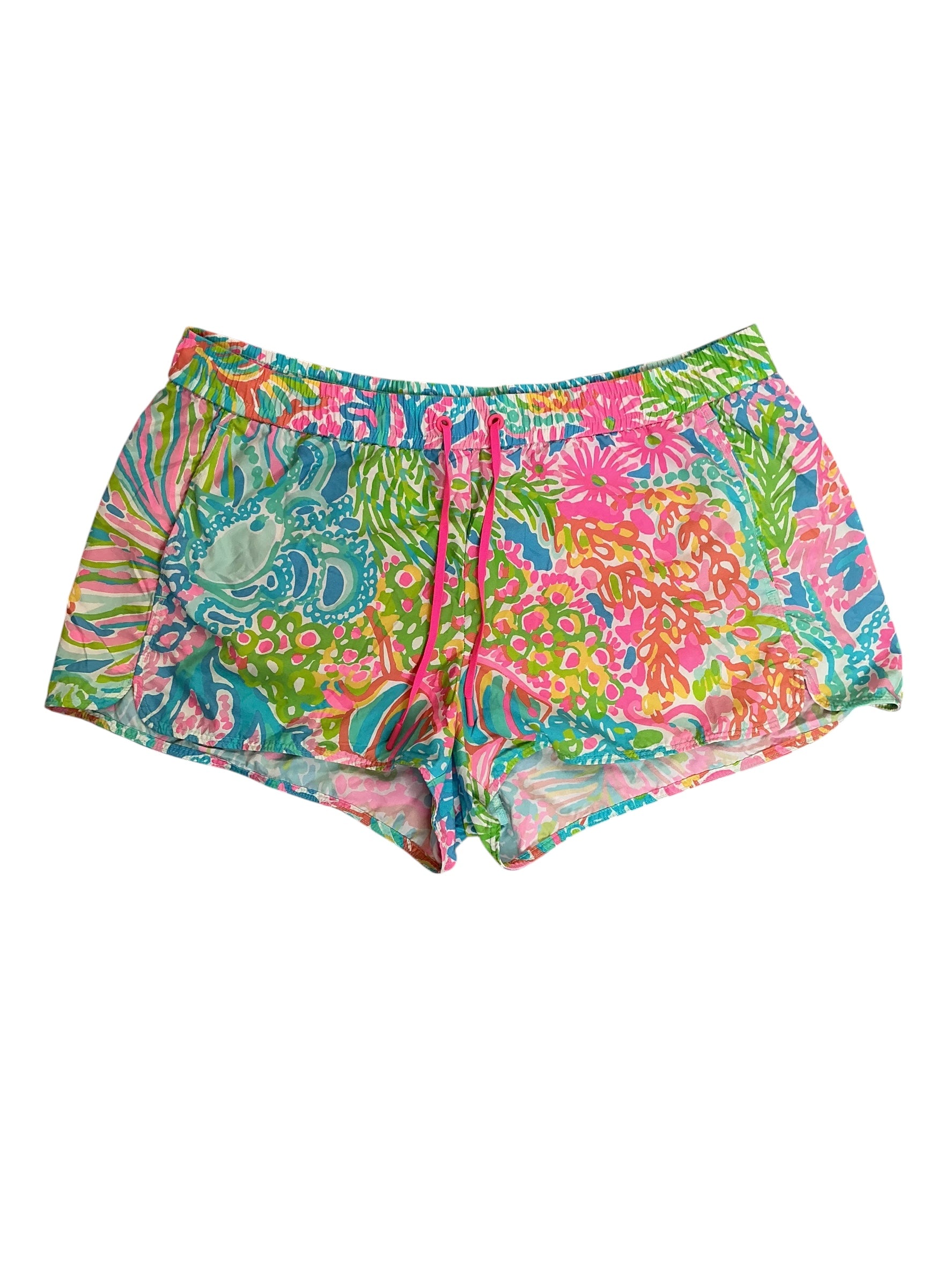 Lilly Pulitzer Run Around Ocean Trail Shorts Lovers Coral - Size L