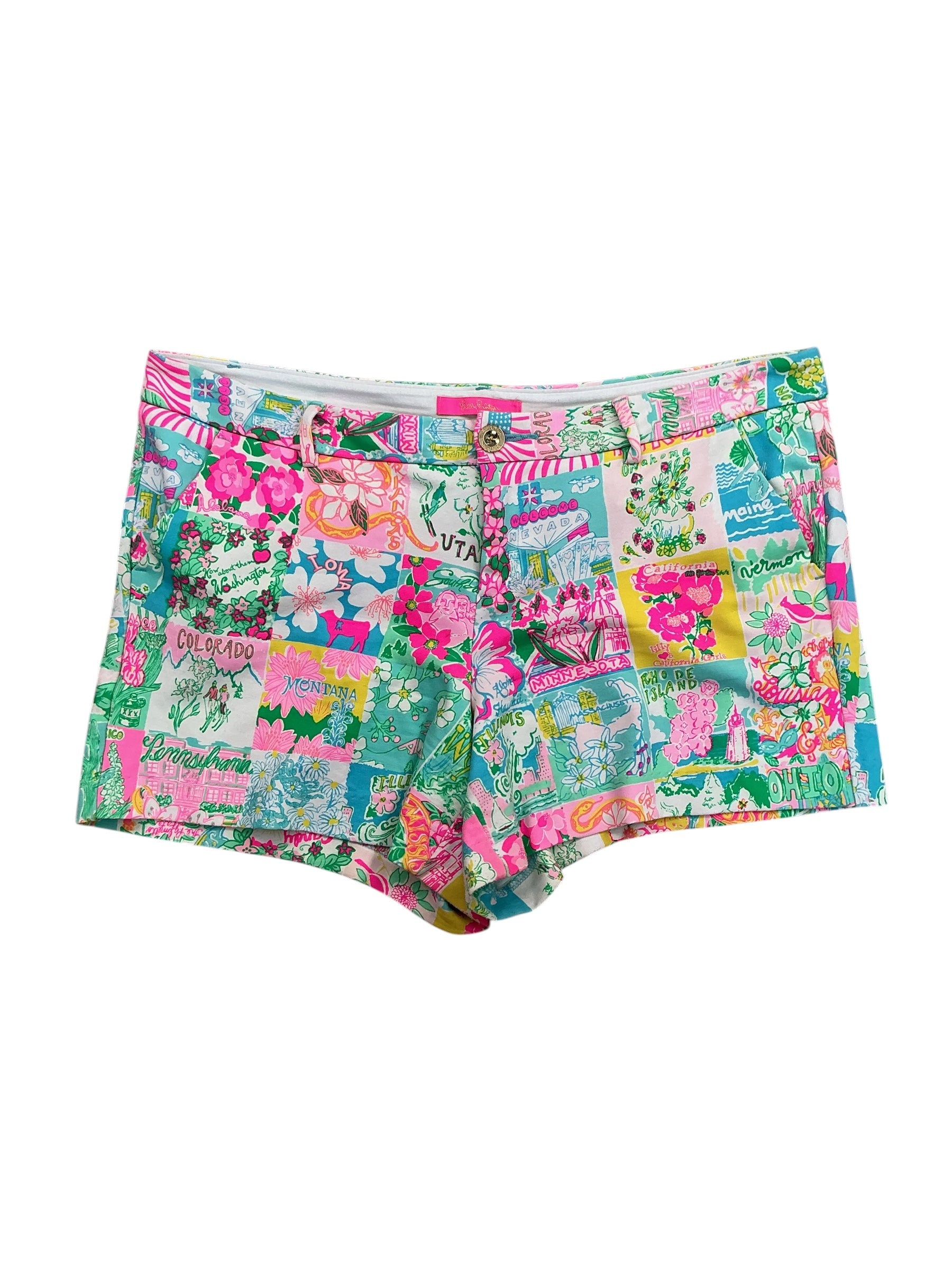 Lilly Pulitzer Callahan Shorts Pop Up Lilly State Of Mind - Size 14