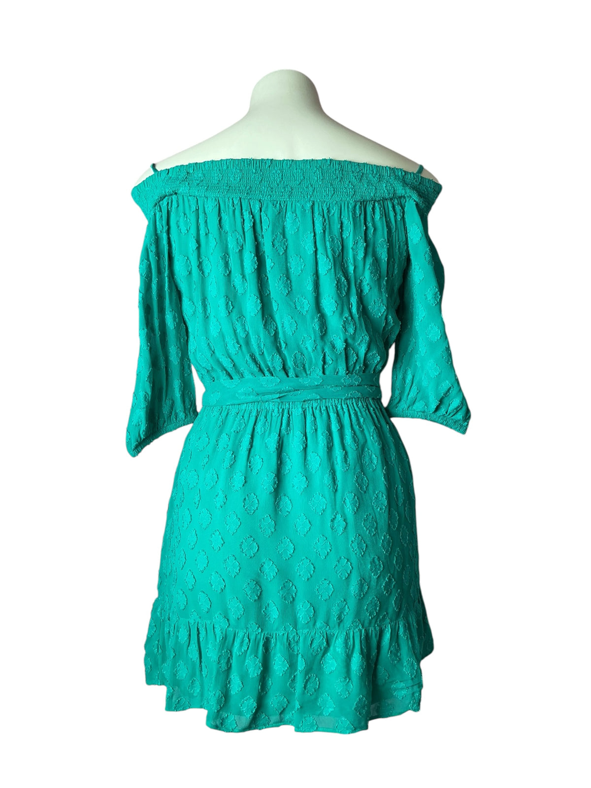 Lilly Pulitzer Rochelle Off-The-Shoulder Romper Daiquiri Ditsy Water Lily Green - Size S