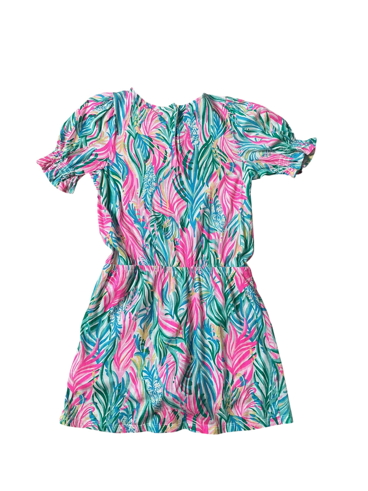 Lilly Pulitzer Girls Mini Adley Romper Multi Sea Turtle Soiree - Size XL 12-14