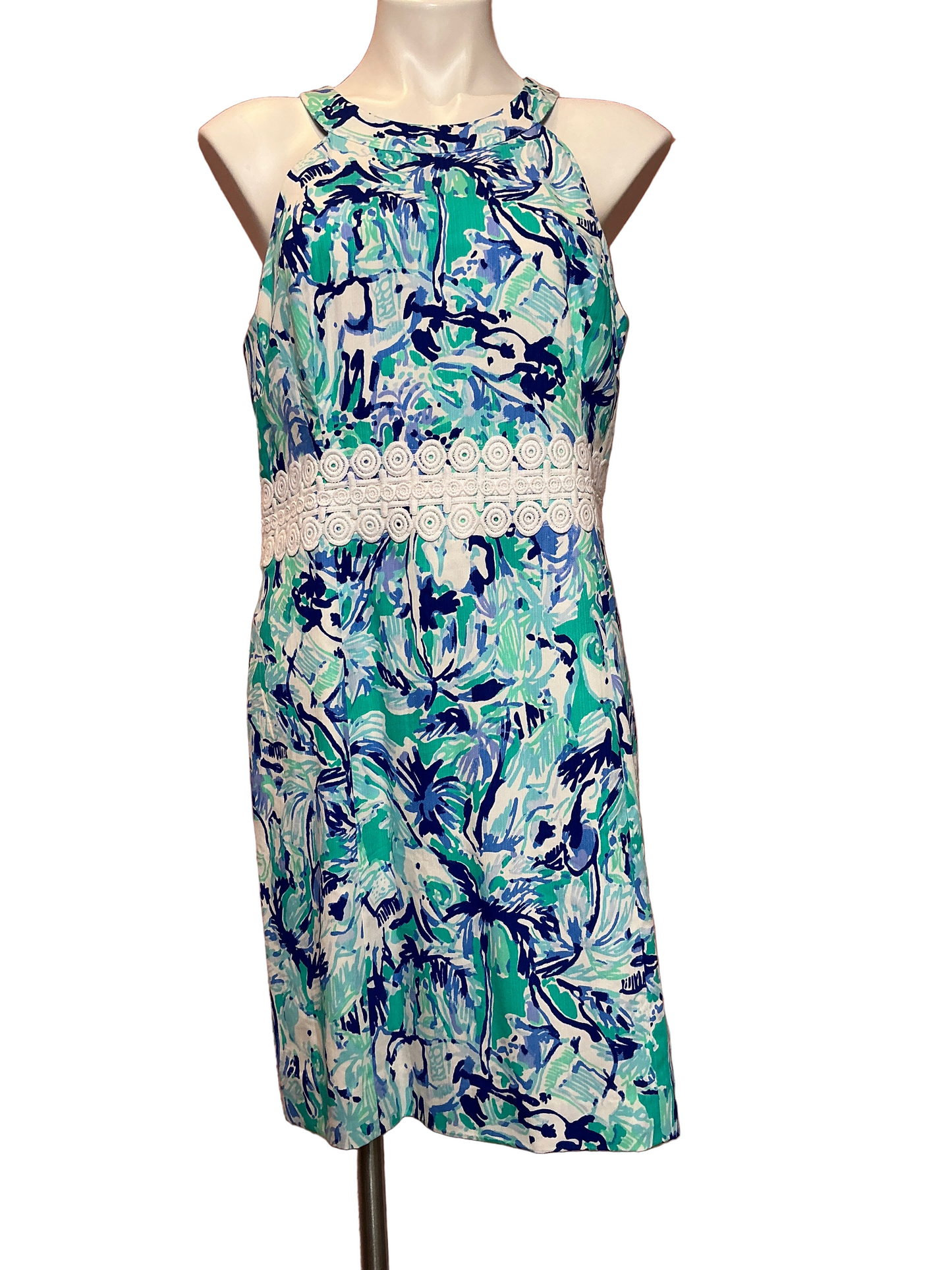 Lilly Pulitzer Ashlyn Shift Dress - Tropical Tur - Elephant Appeal - Size 12