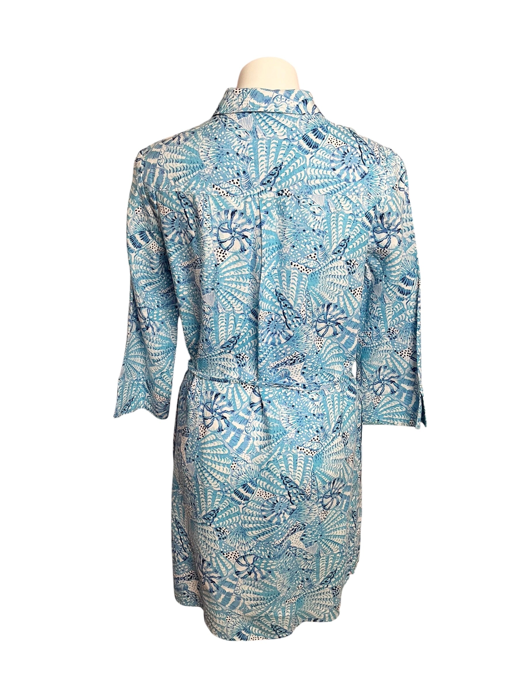 Lilly Pulitzer Pilar Tunic Linen Dress Amalfi Blue By The Seashore - Size M