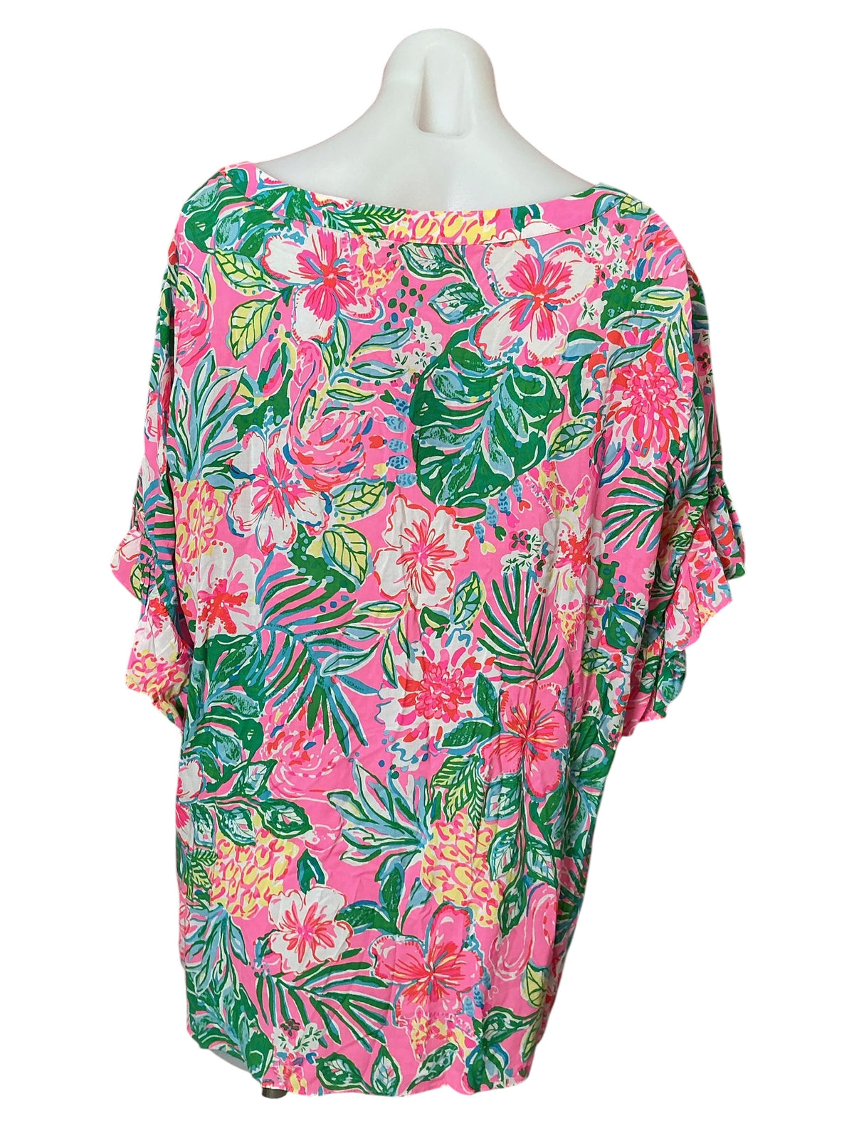 Lilly Pulitzer Quinna Short Sleeve Top Journey To the Jungle - Size XL