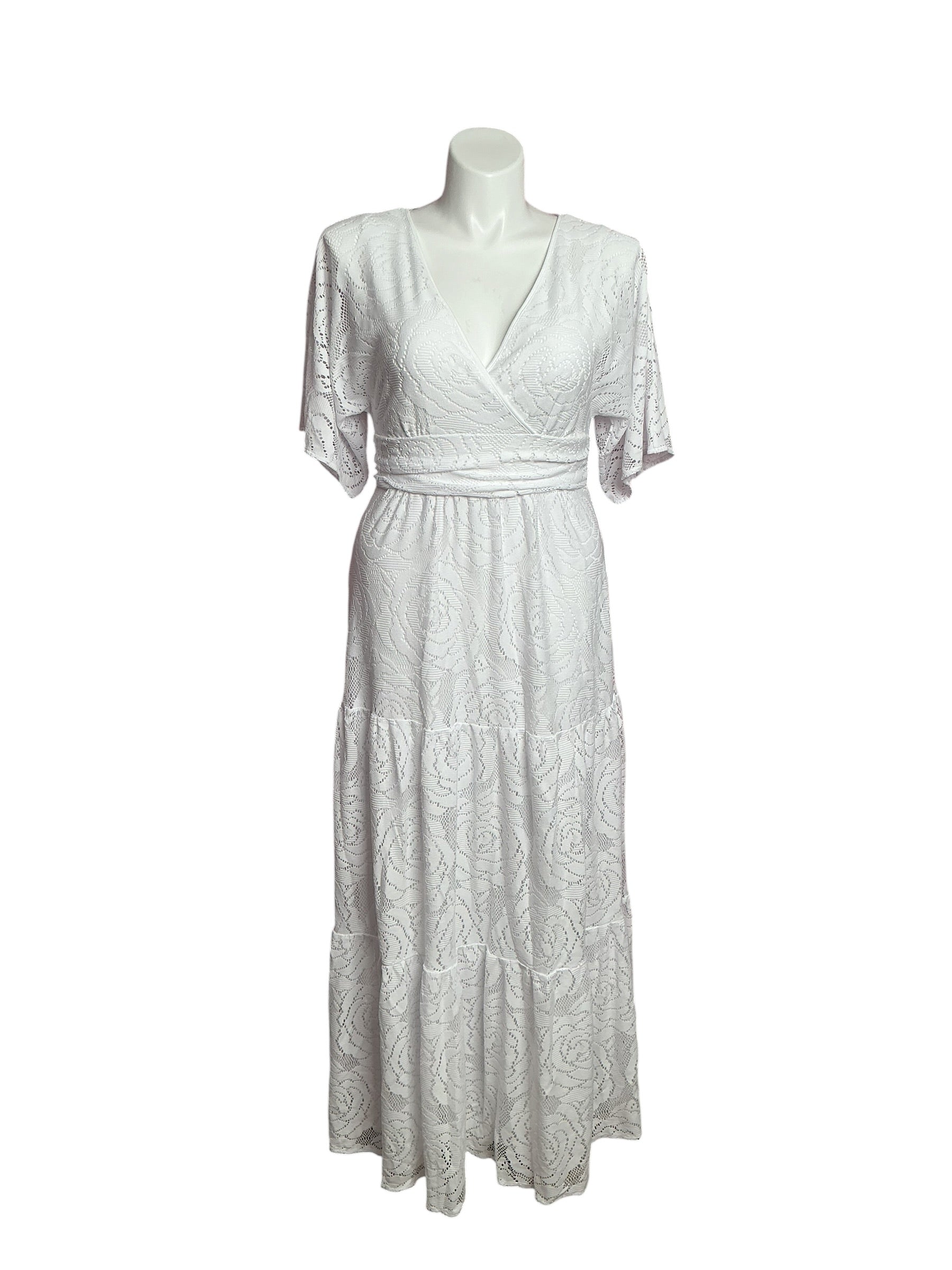 Lilly Pulitzer- NWT Parigi Maxi Dress Resort White Bungalow Blossom Lace Size L